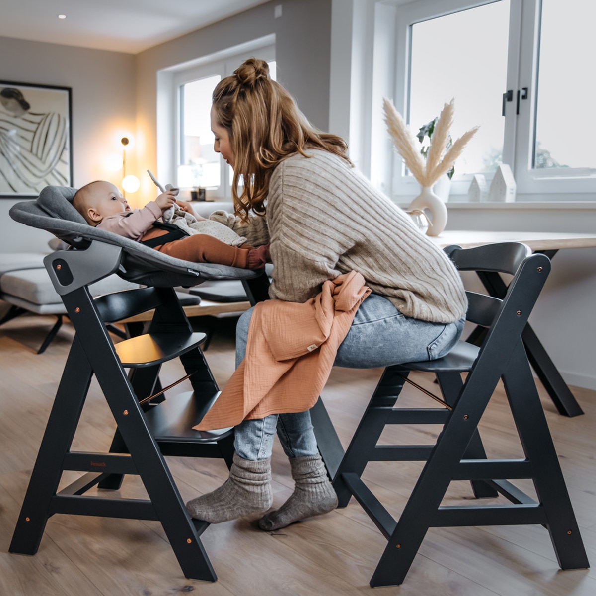 Cadeira de Refeição Evolutiva Alpha Newborn Set Plus Cinzento-escuro-15