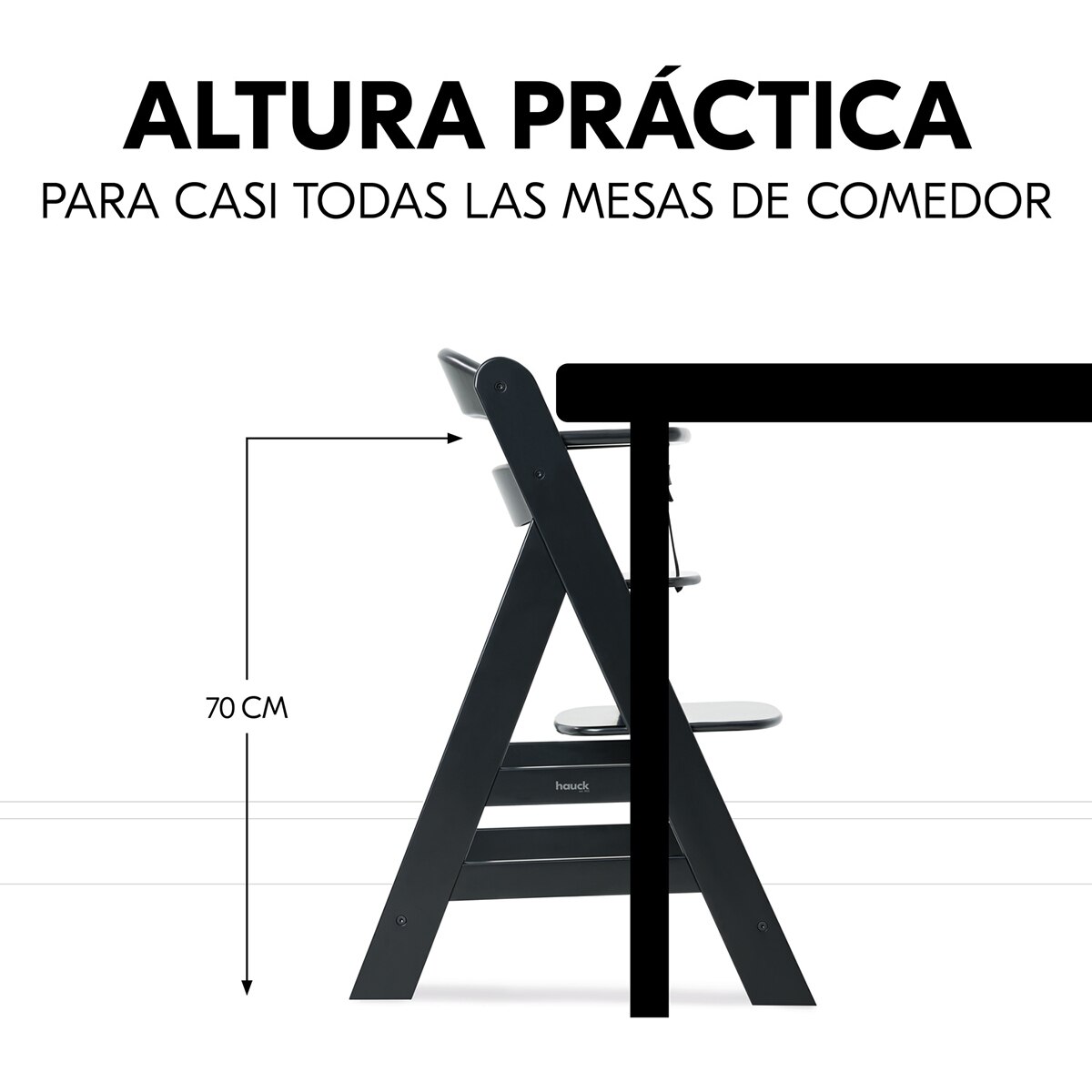 Cadeira de Refeição Evolutiva Alpha+ Conjunto de Tabuleiro Preto-12