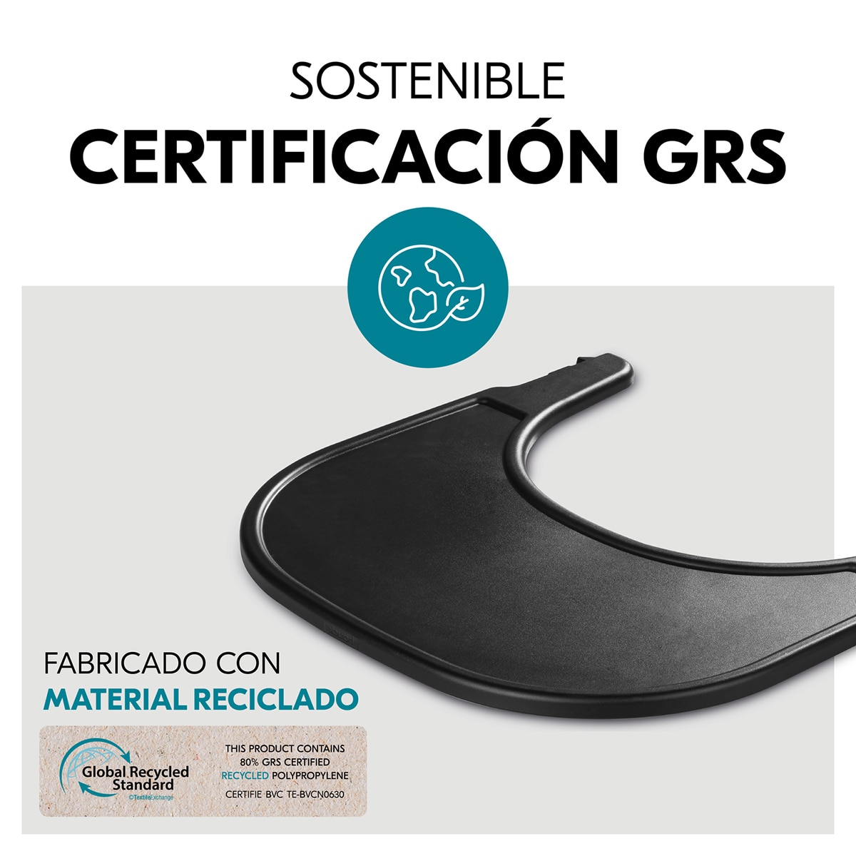 Cadeira de Refeição Evolutiva Alpha+ Conjunto de Tabuleiro Preto-15
