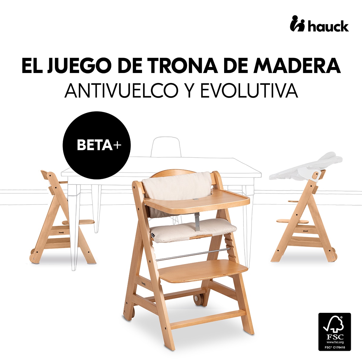 Cadeira de Refeição Evolutiva Beta+ Newborn Eco Set Natural-7