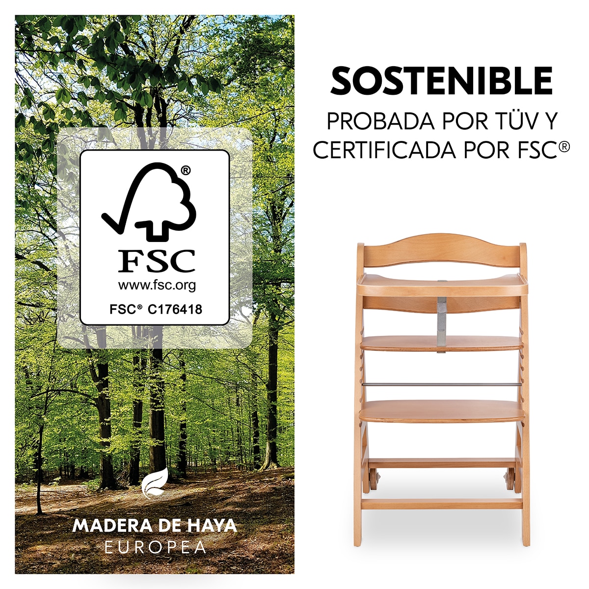 Cadeira de Refeição Evolutiva Beta+ Newborn Eco Set Natural-9