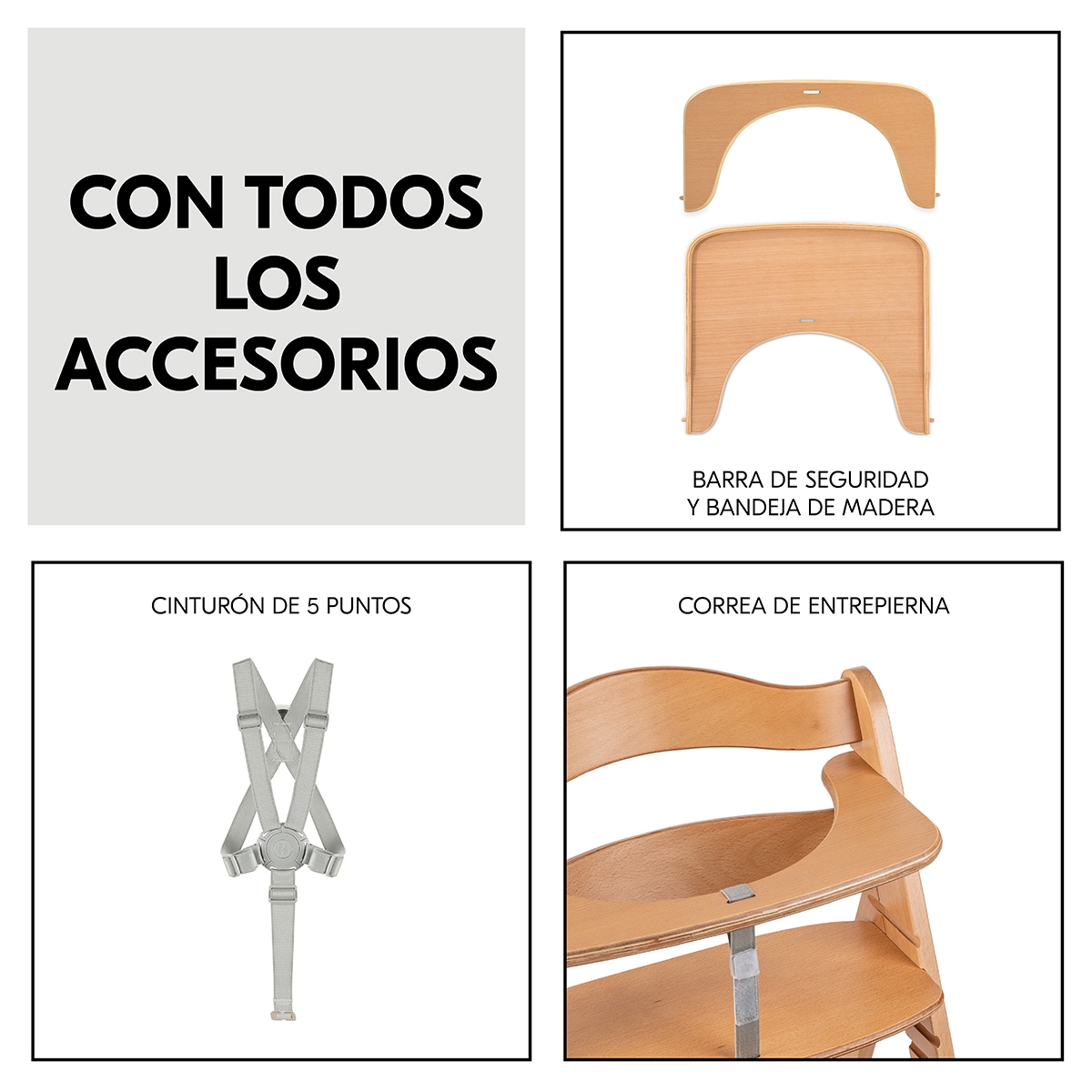 Cadeira de Refeição Evolutiva Beta+ Newborn Eco Set Natural-11