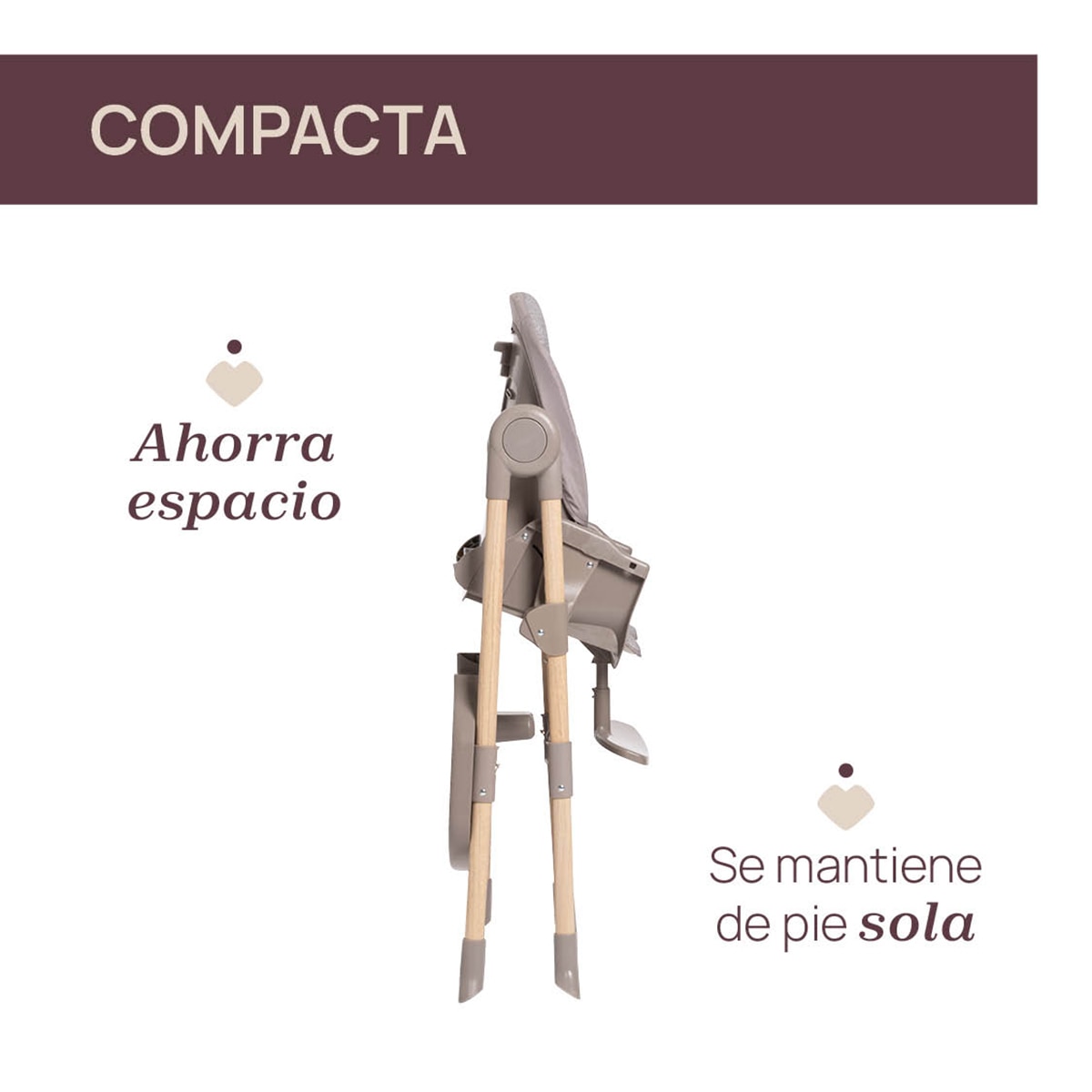 Cadeira de Refeição Polly Essential Bege-5