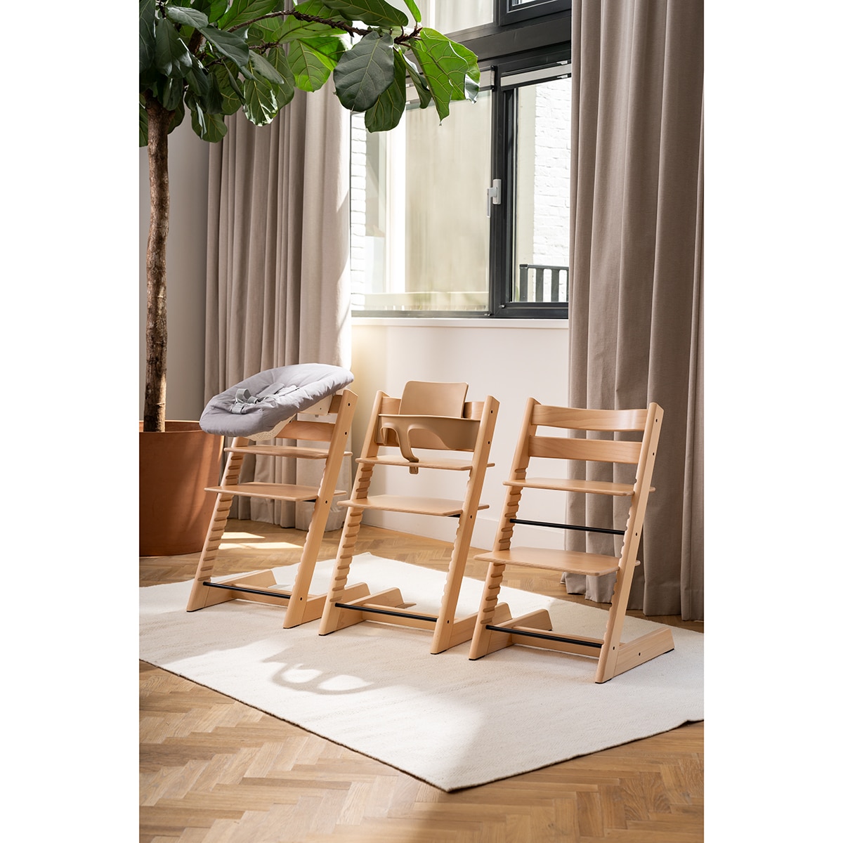 Pack de Cadeira de Refeição + Tabuleiro Natural-4