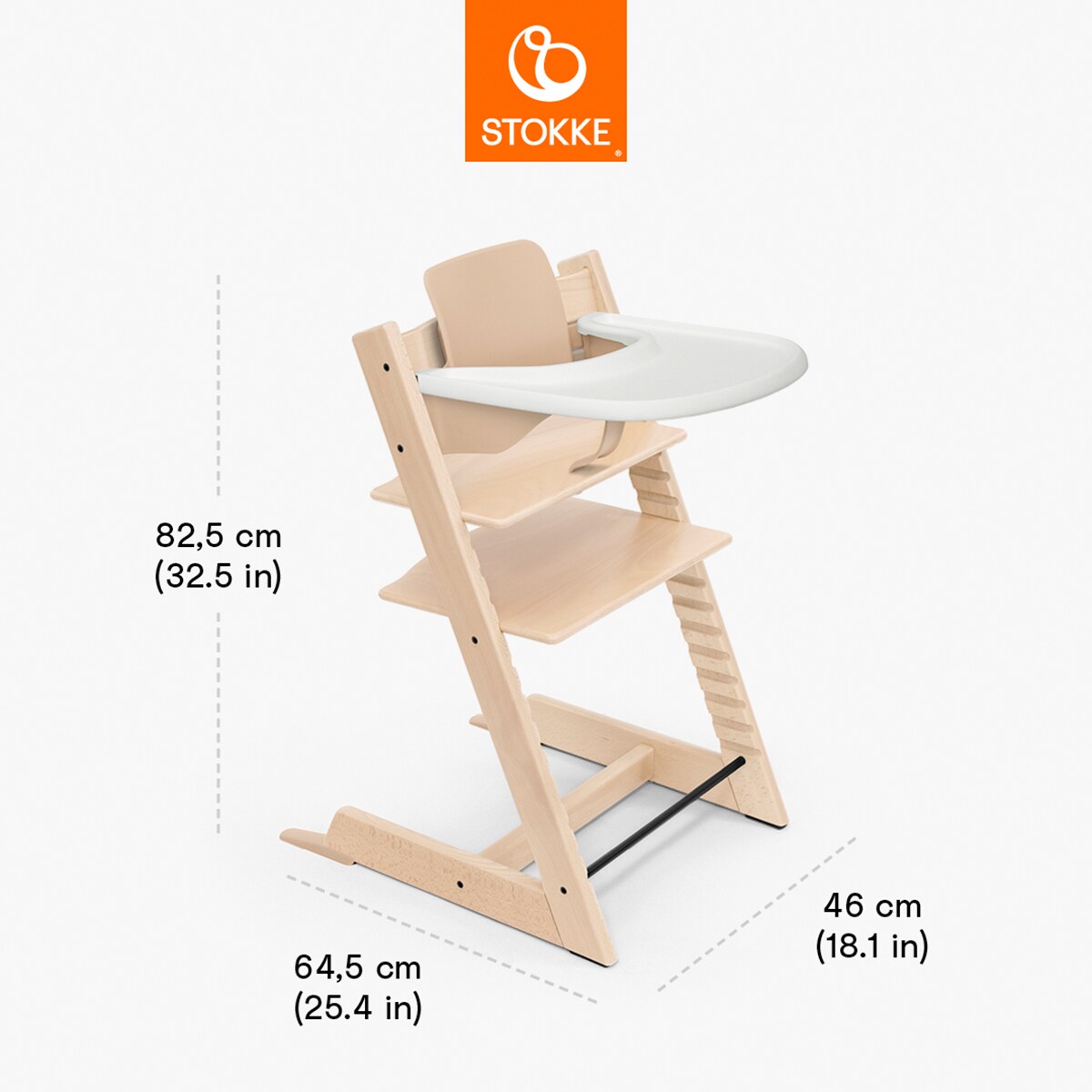 Pack de Cadeira de Refeição + Tabuleiro Natural-6
