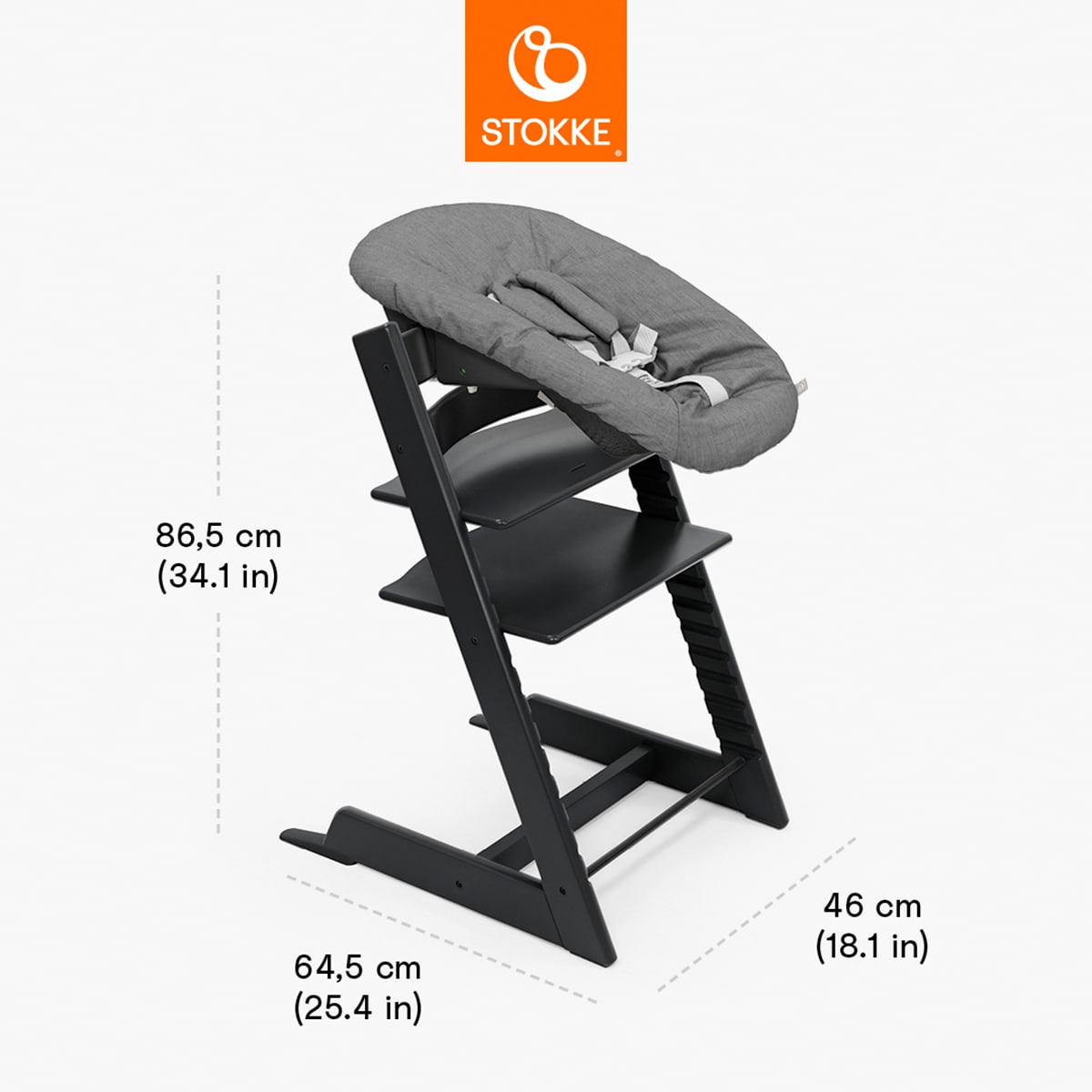 Tripp Trapp® Pack de Trona + Tripp Trapp® Newborn Set Negro-2