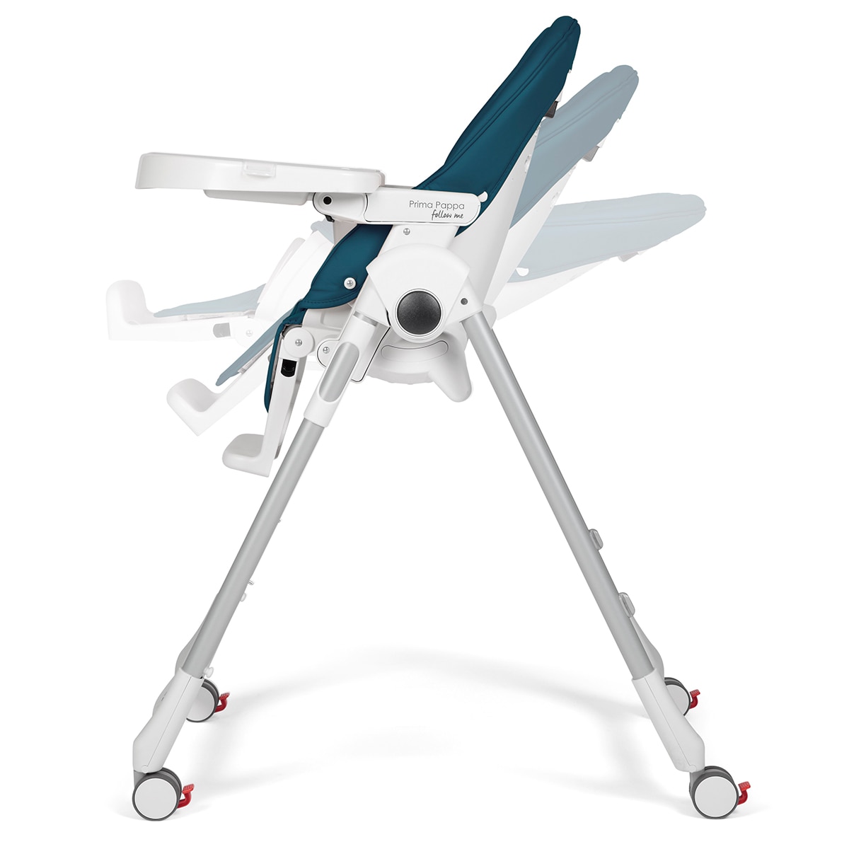 Trona evolutiva Peg-Pérego Prima Pappa Follow Me Ice gris/blanco - Melocotón Azul índigo-2