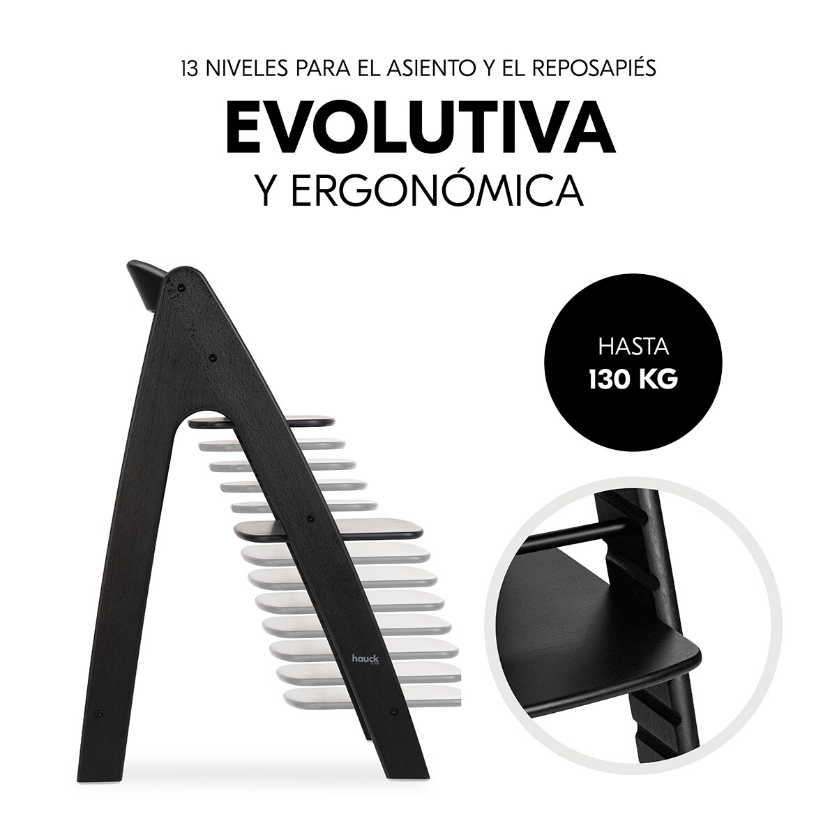 Cadeira de Refeição Evolutiva de Madeira Arketa N Play Preto-5