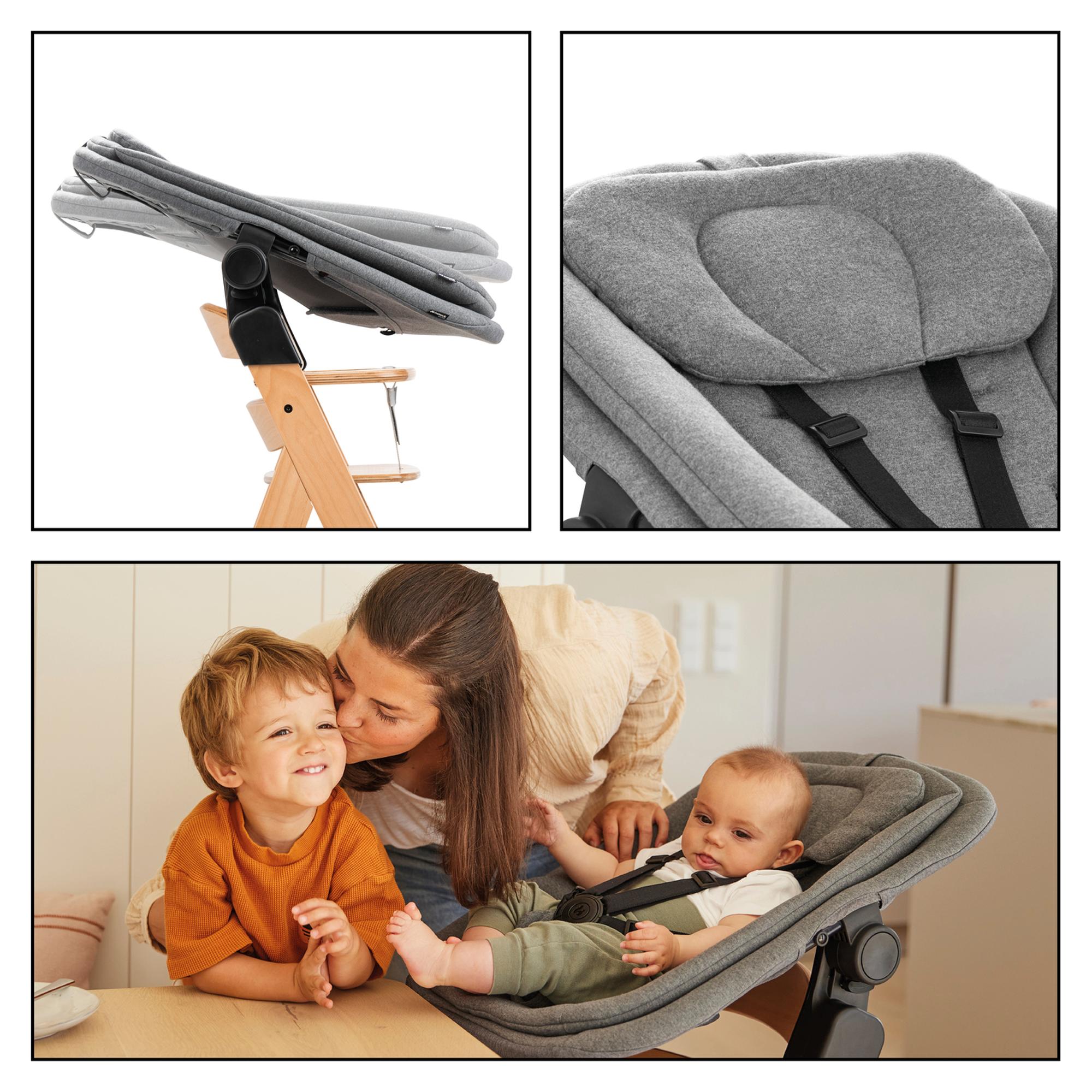 Conjunto de Cadeira de Refeição Evolutiva Alpha Newborn Pro Natural-5