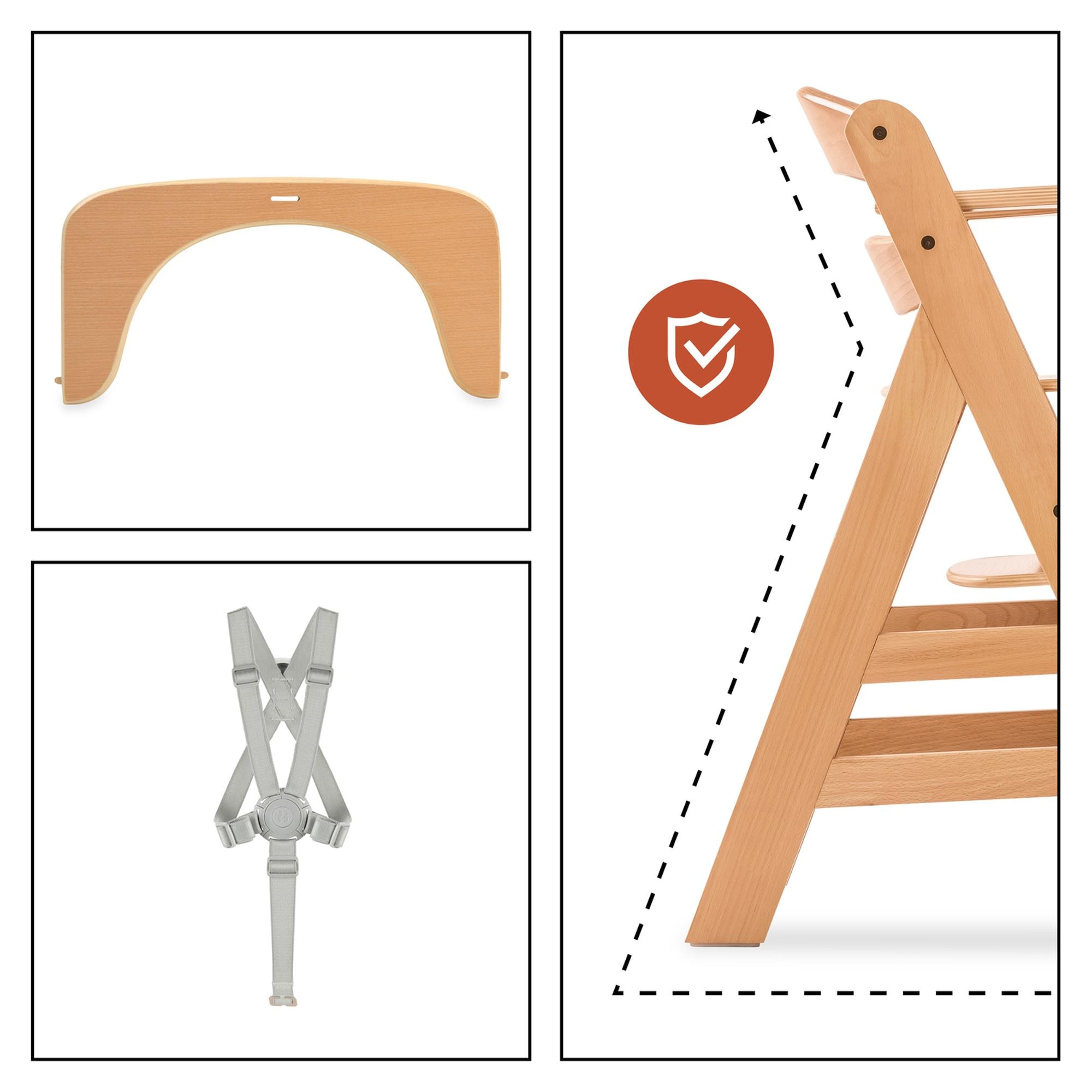 Conjunto de Cadeira de Refeição Evolutiva Alpha Newborn Pro Natural-7