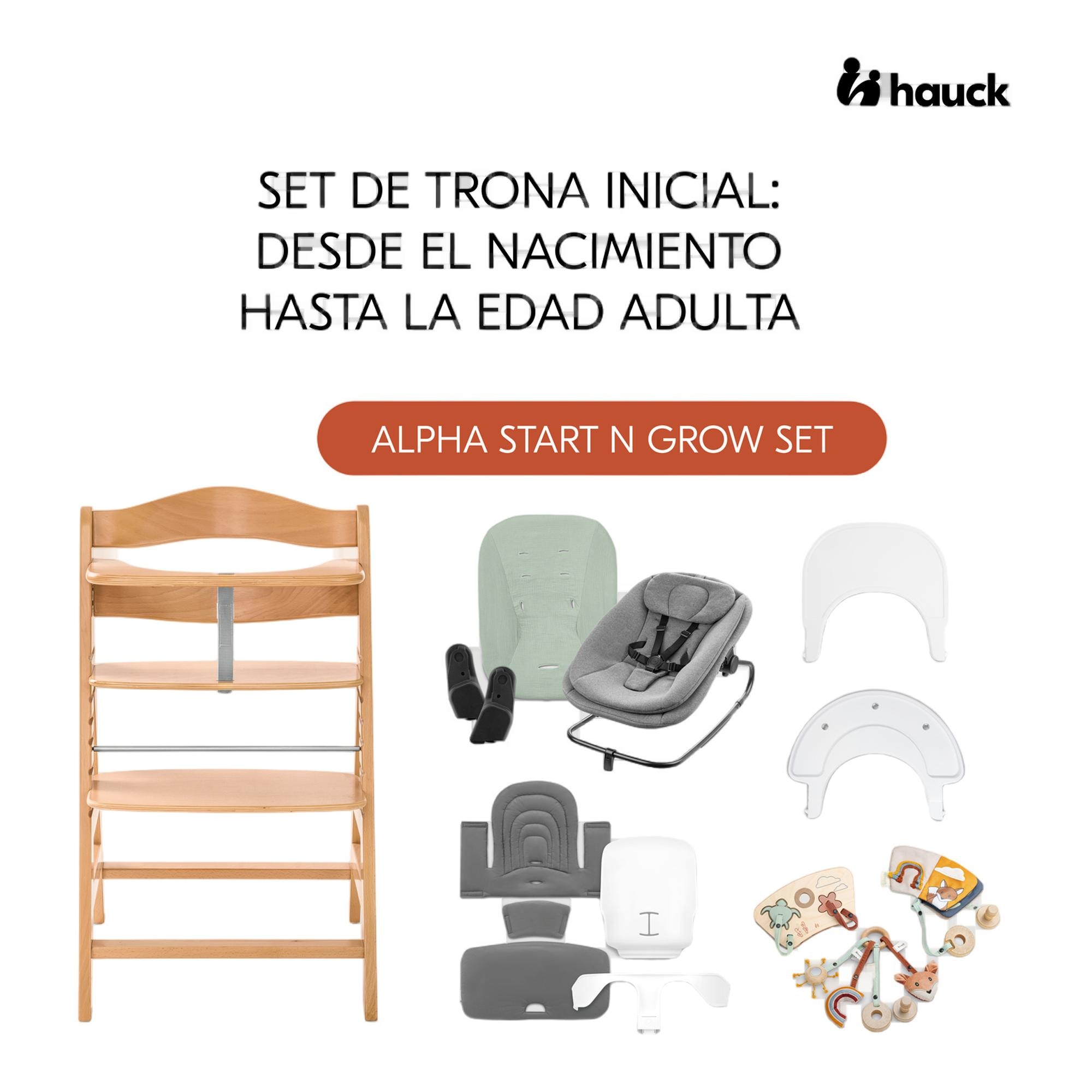 Conjunto Completo de Cadeira de Refeição Evolutiva Alpha Start N Grow Natural-3