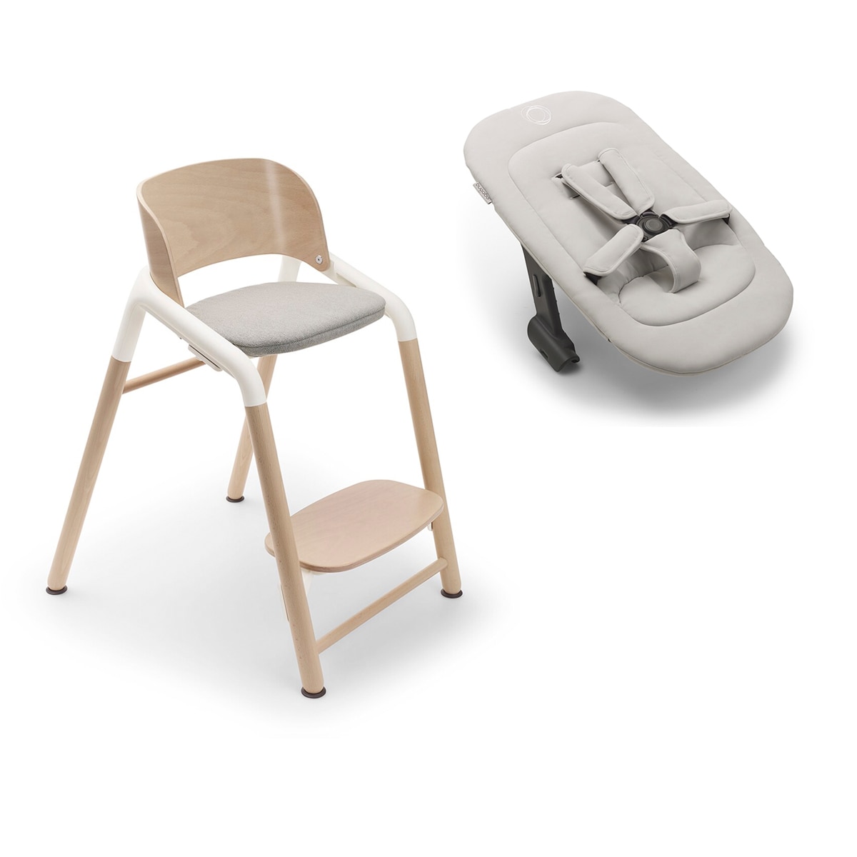 Imagem 0 de Pack Recém-nascido Cadeira Bugaboo Giraffe madeira natural e branco
