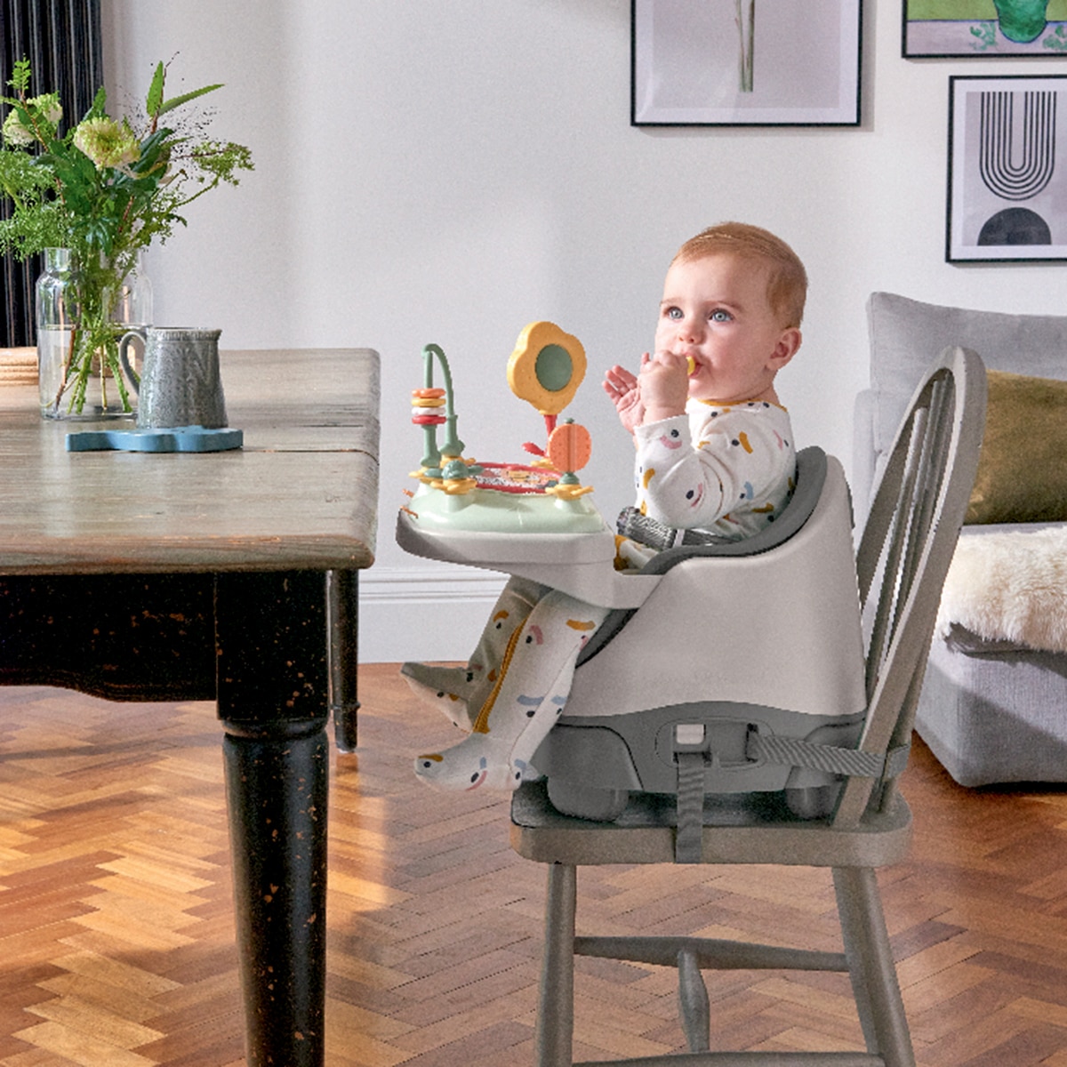 Centro de actividades y trona portatil Mamas & Papas Baby Bug - Verde Gris-7
