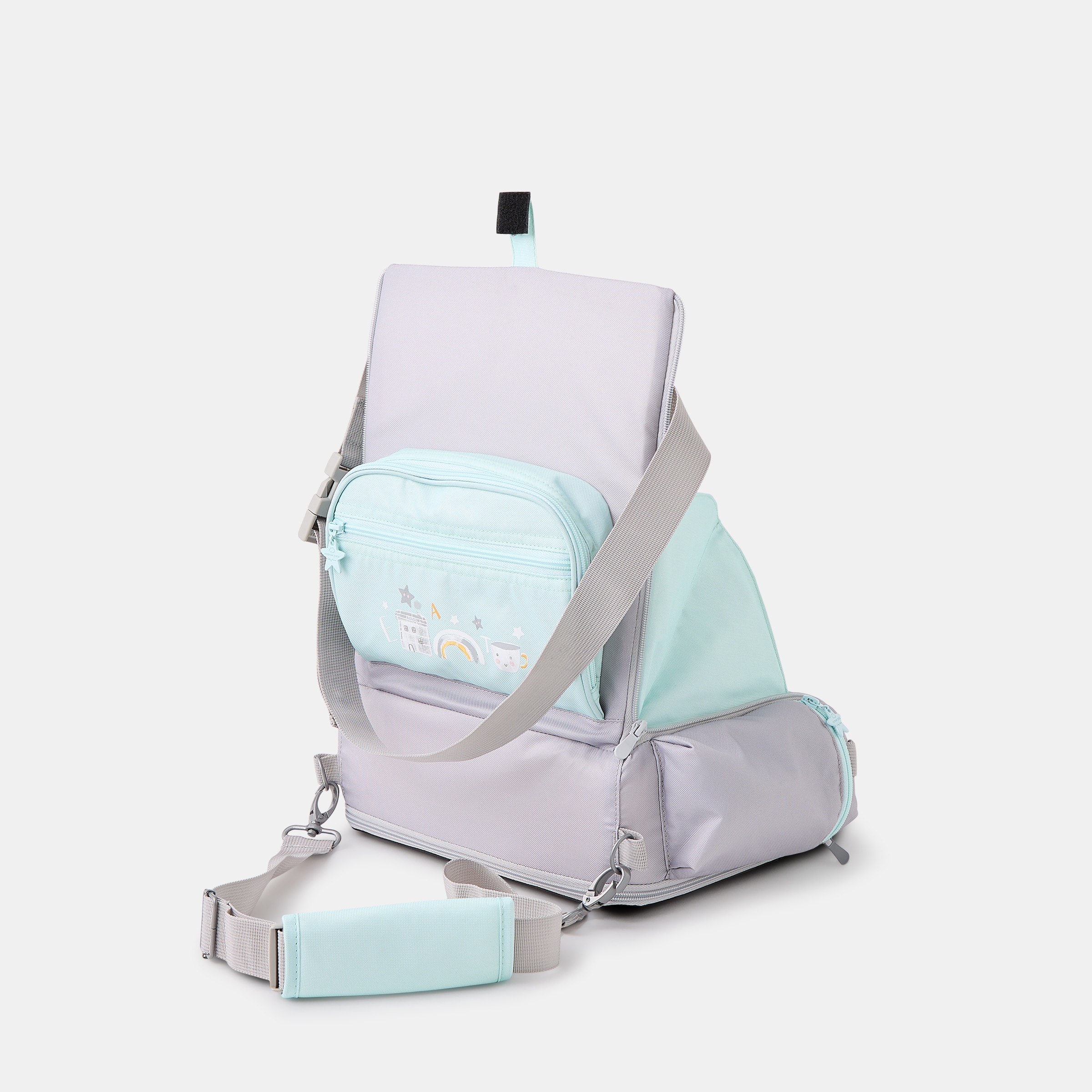 Cadeira de Refeição de Viagem com Bolso Abecedário Verde Mint-2