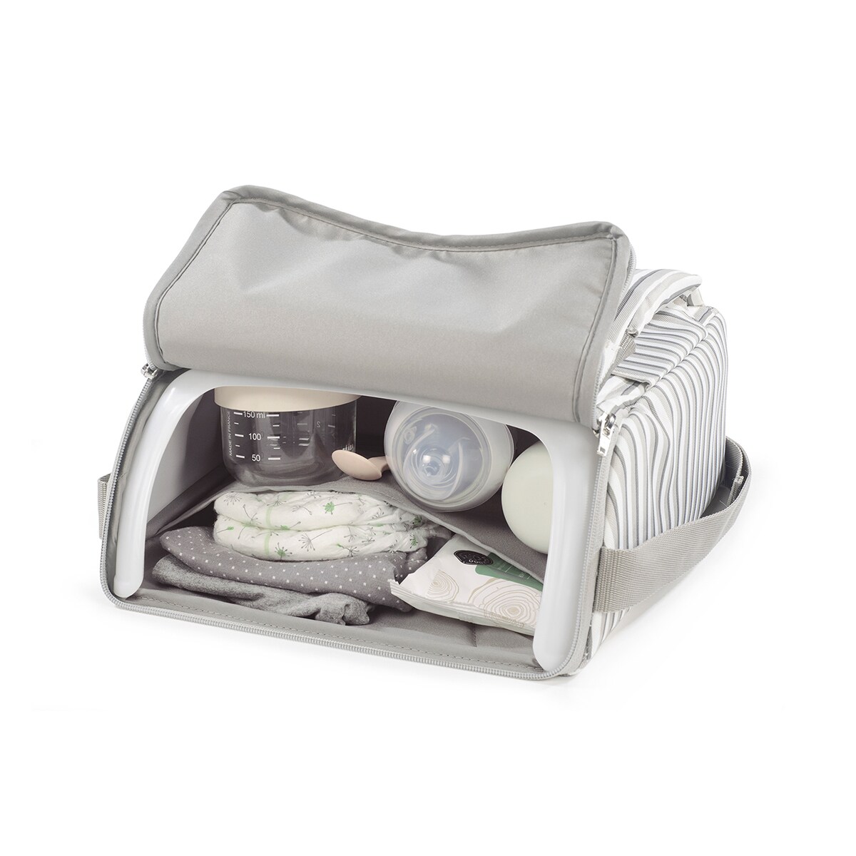 Trona Portátil Botton Rayas Gris-6