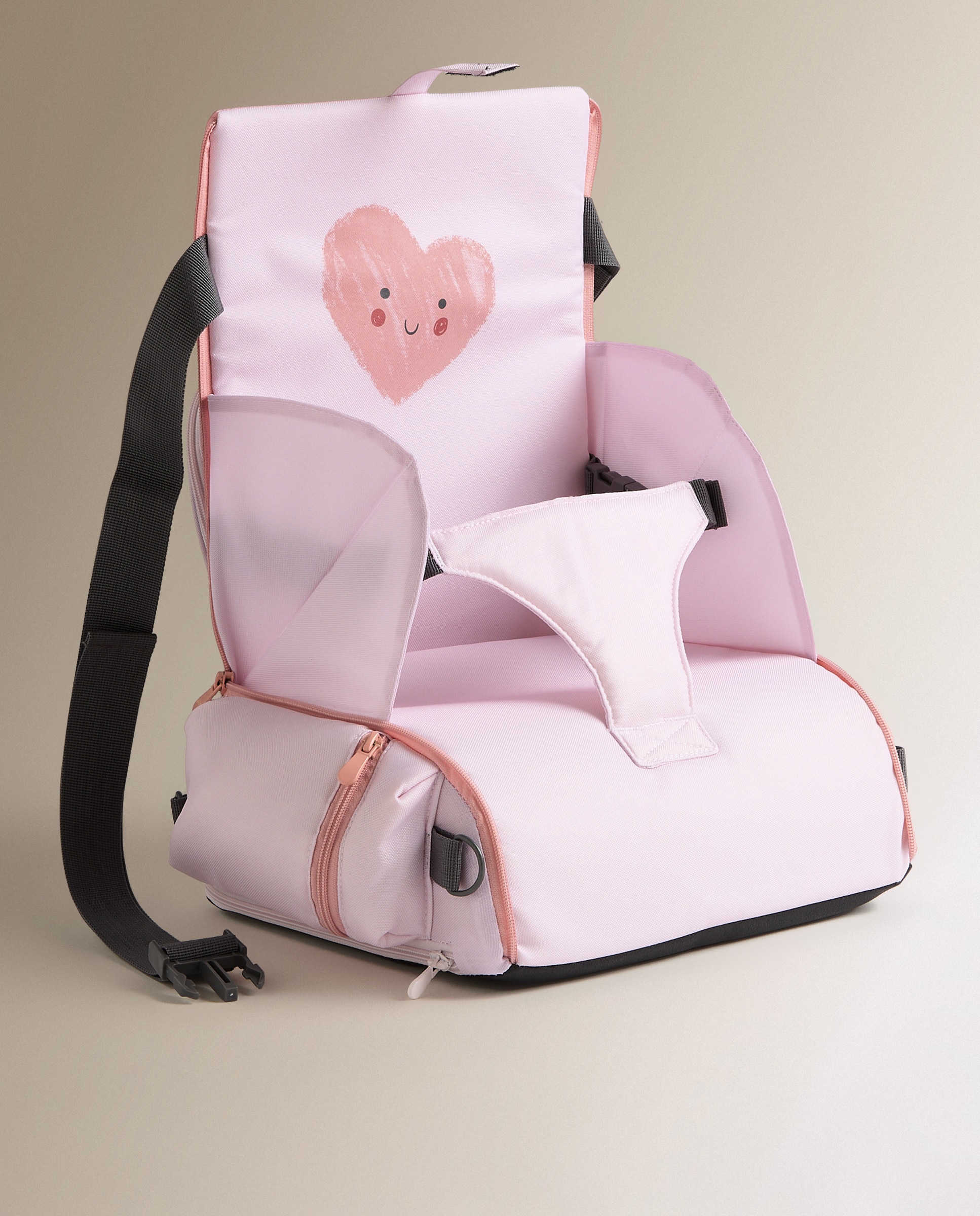 Trona de viaje con bolsillo Abecedario de Cotton Juice Baby Home - Rosa claro Rosa claro-1