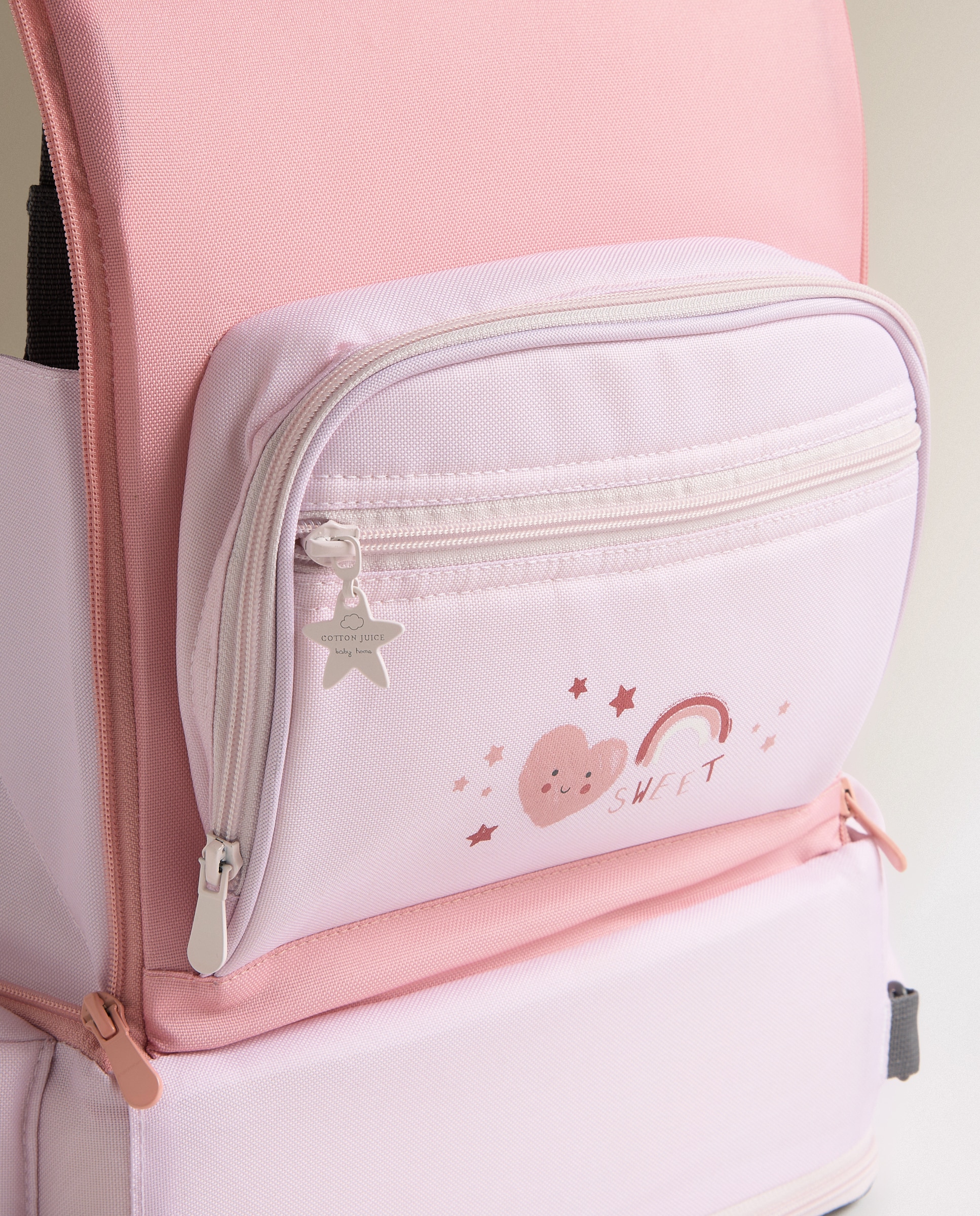 Trona de viaje con bolsillo Abecedario de Cotton Juice Baby Home - Rosa claro Rosa claro-4