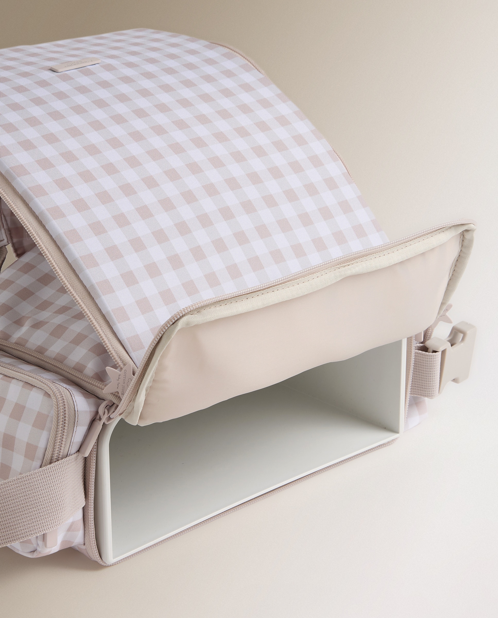 Trona de viaje isotérmico Vichy de Cotton Juice Baby Home - Beige Beige-4