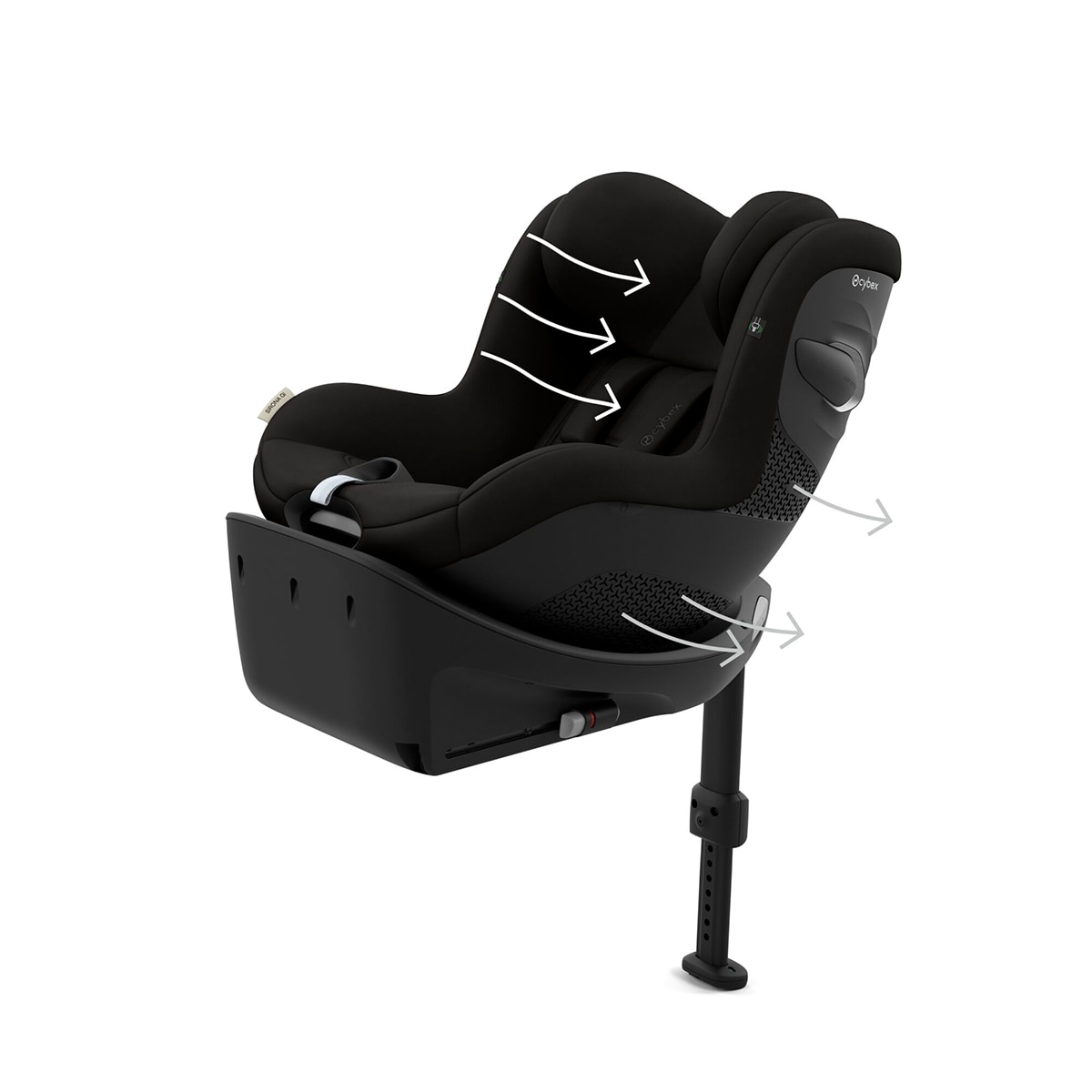 Cadeira Auto Sirona Gi i-Size com Redutor e Base - 40x105 cm Preto-8