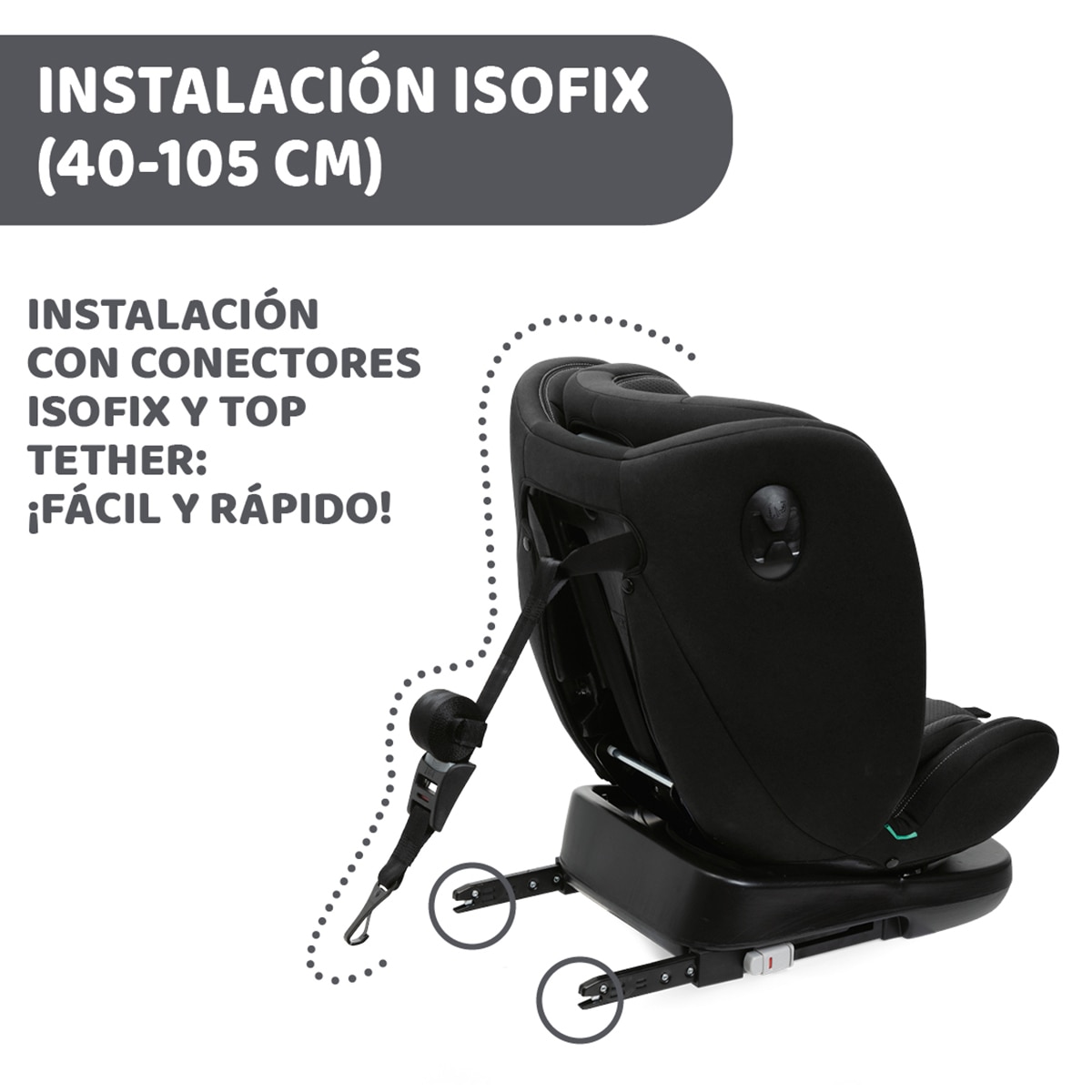 Silla de coche evolutiva Chicco Unico Evo i-Size (40-150 cm) - Negro Negro-3