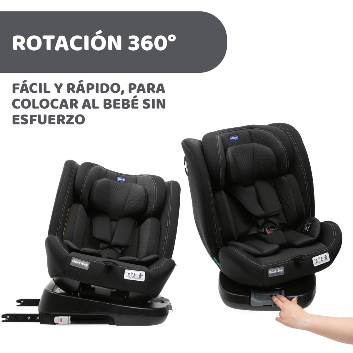 Silla de coche evolutiva Chicco Unico Evo i-Size (40-150 cm) - Negro Negro-6