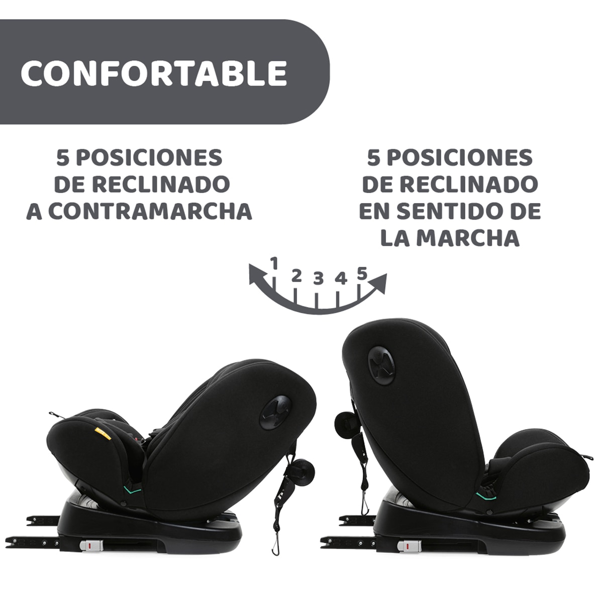Silla de coche evolutiva Chicco Unico Evo i-Size (40-150 cm) - Negro Negro-9