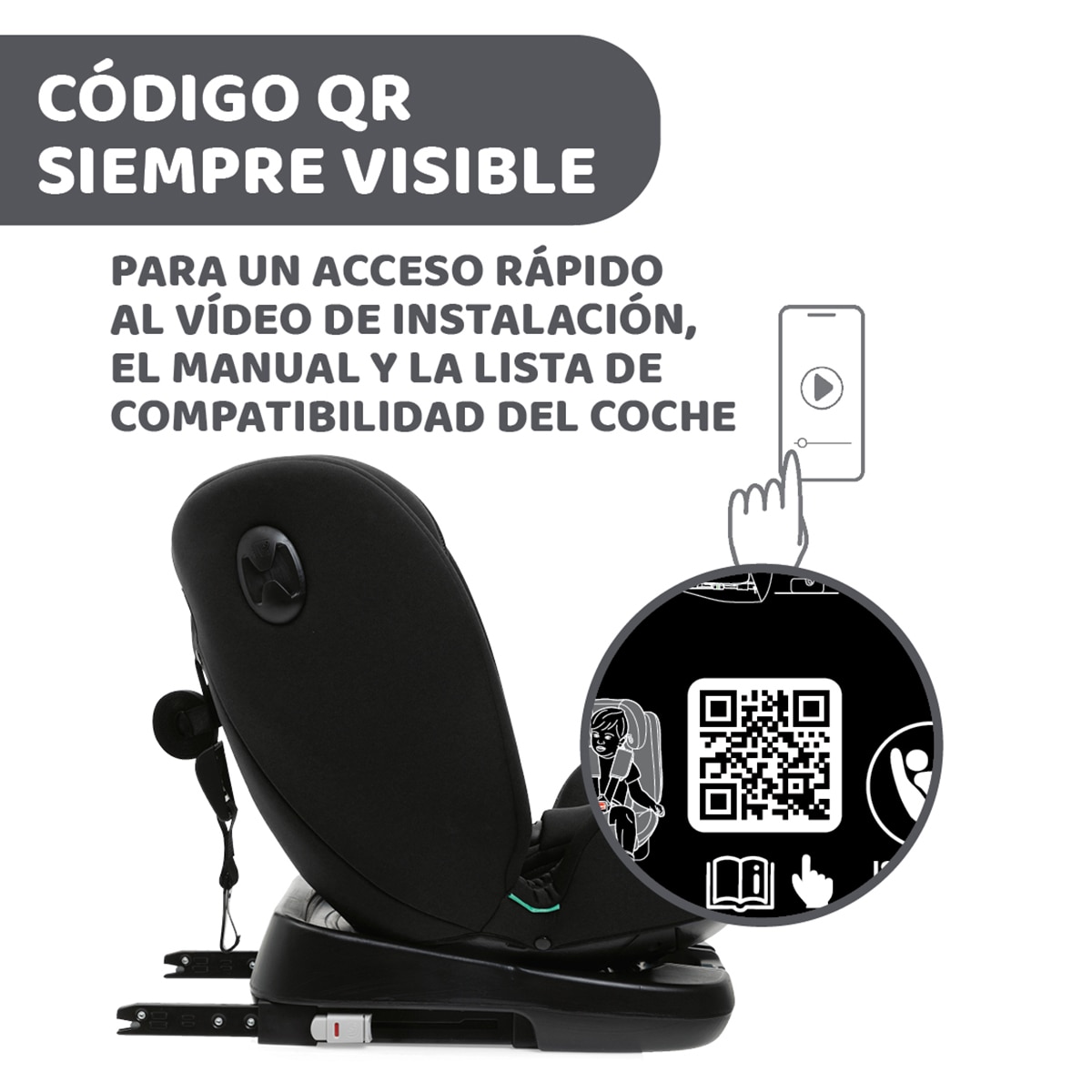 Silla de coche evolutiva Chicco Unico Evo i-Size (40-150 cm) - Negro Negro-12