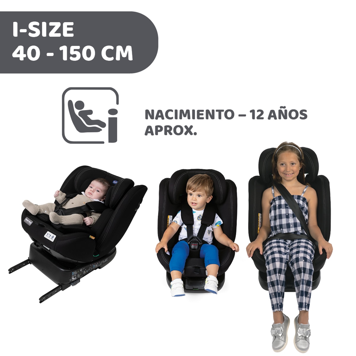 Silla de coche Chicco Unico Evo I-Size (40-150cm) - Azul Azul-2
