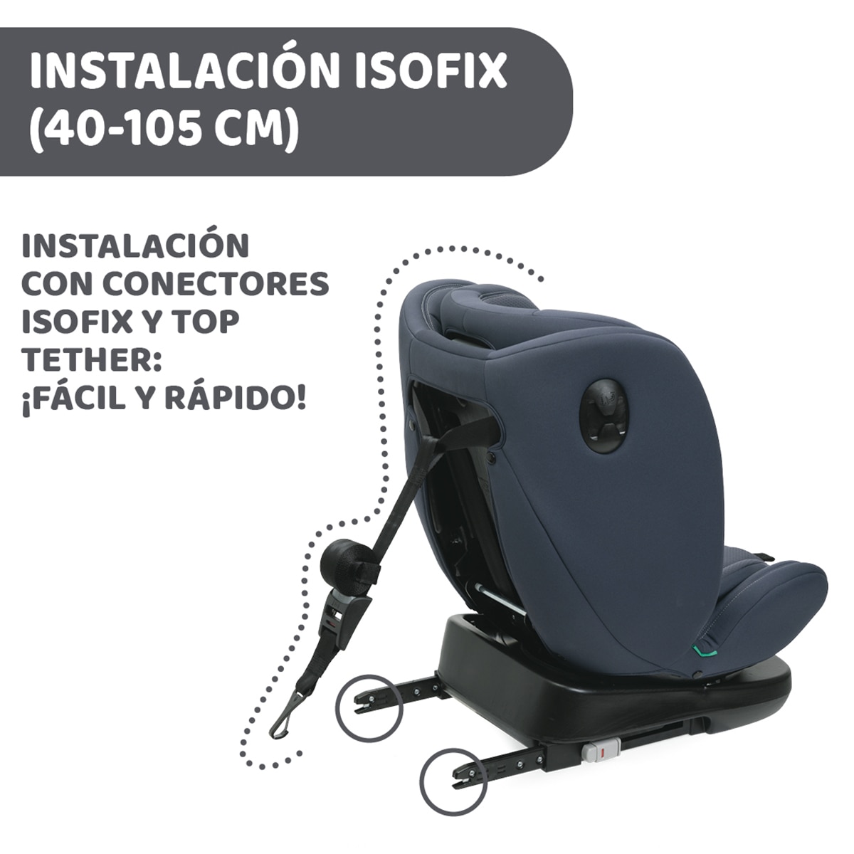 Silla de coche Chicco Unico Evo I-Size (40-150cm) - Azul Azul-3