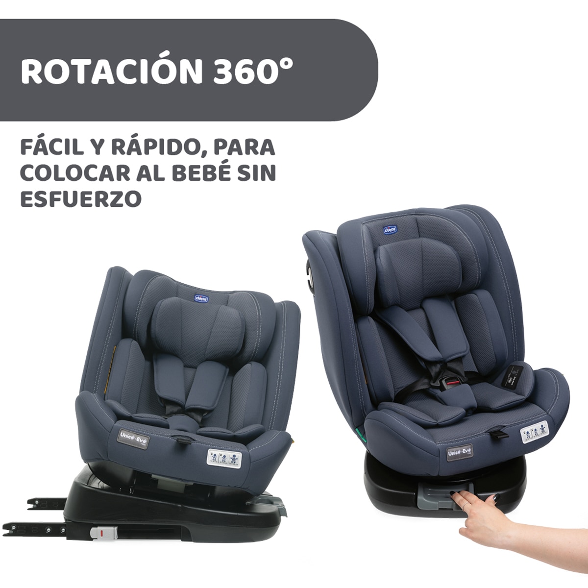 Silla de coche Chicco Unico Evo I-Size (40-150cm) - Azul Azul-6