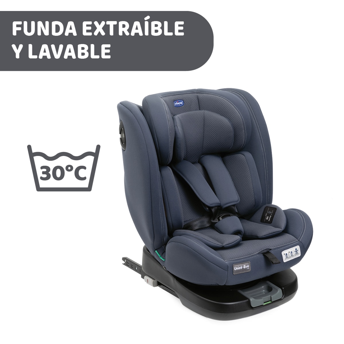 Silla de coche Chicco Unico Evo I-Size (40-150cm) - Azul Azul-13