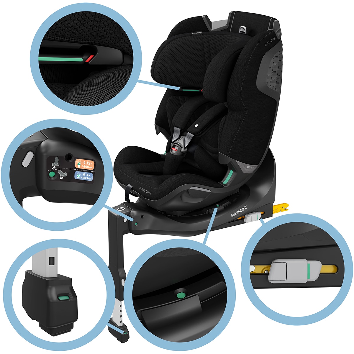 Cadeira Auto Emerald 360 Pro I-Size - 40-150 cm Preto-23