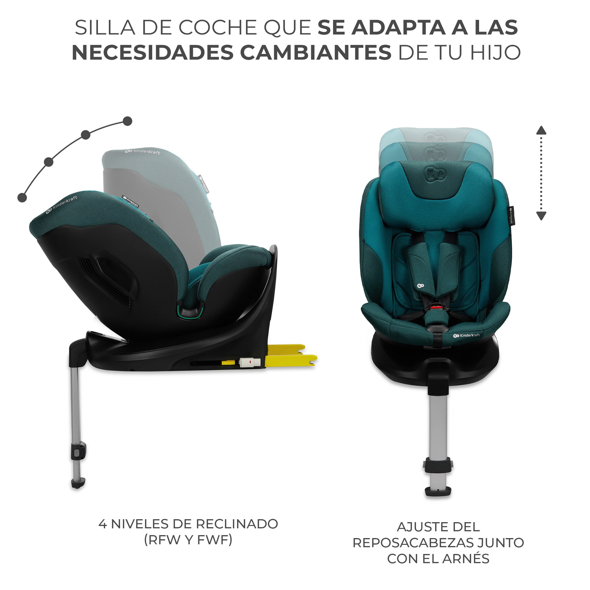 Imagen 9 de Kinderkraft Silla de auto 40 - 150 I Size I-FIX - Gris Azul oscuro