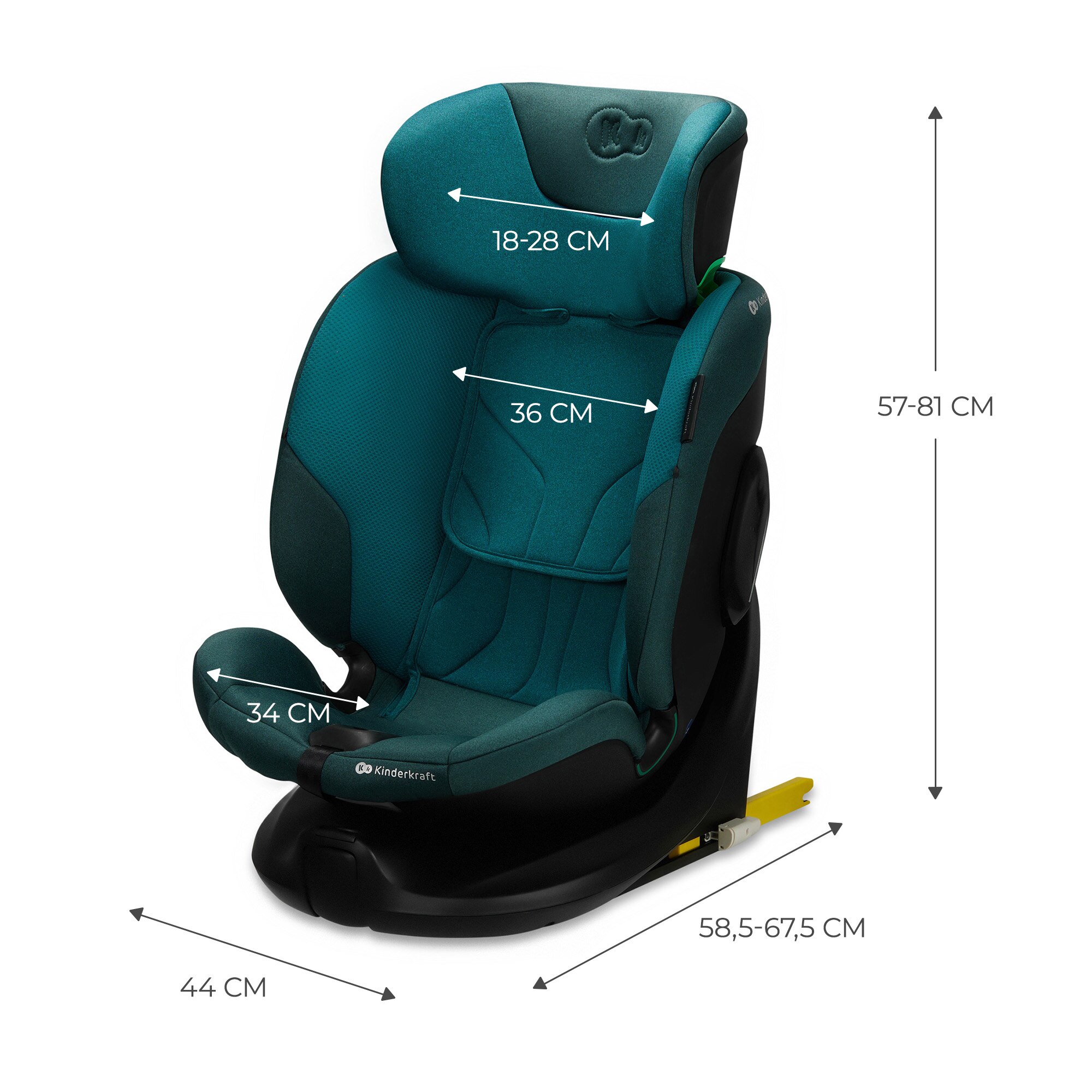 Imagen 12 de Kinderkraft Silla de auto 40 - 150 I Size I-FIX - Gris Azul oscuro