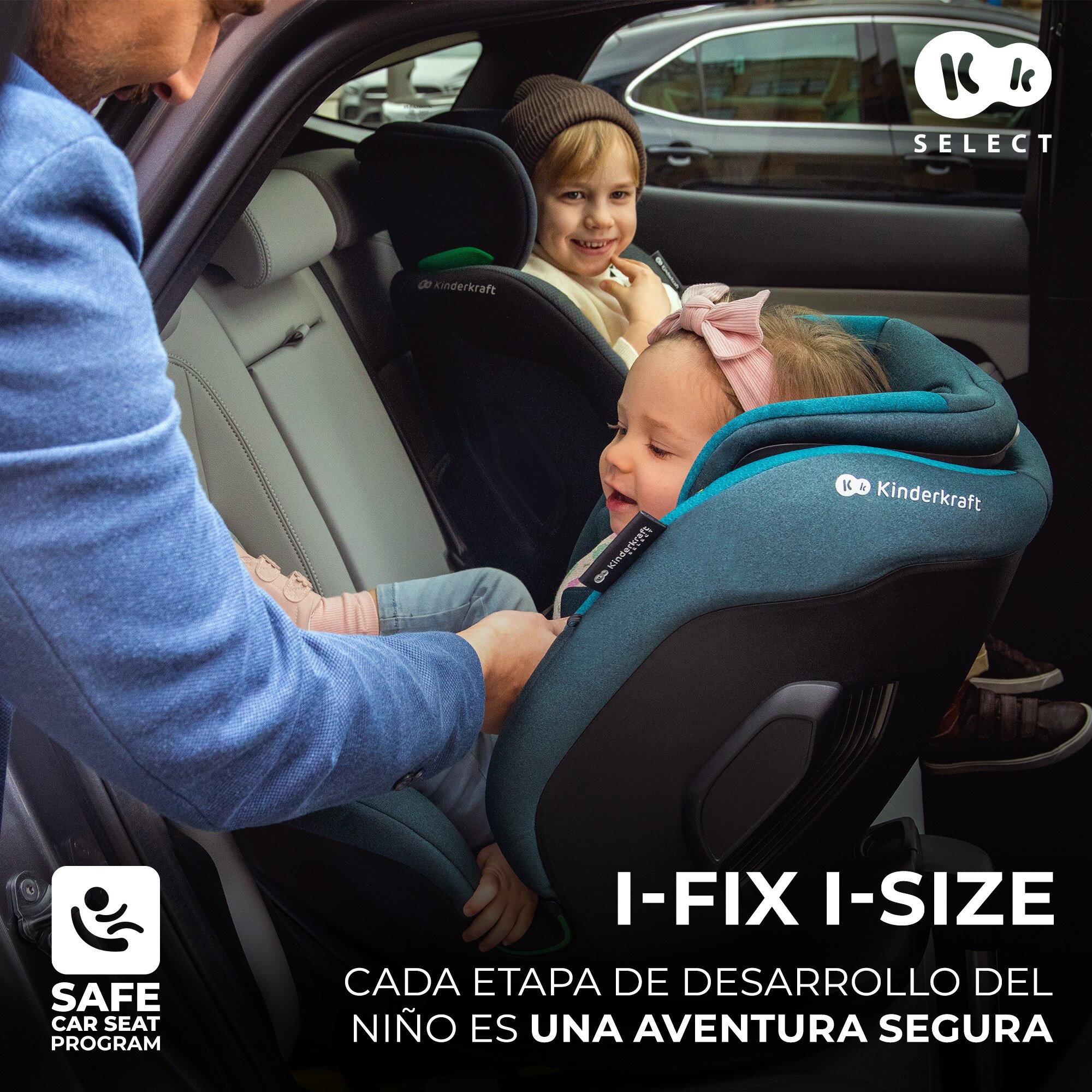 Imagen 13 de Kinderkraft Silla de auto 40 - 150 I Size I-FIX - Gris Azul oscuro