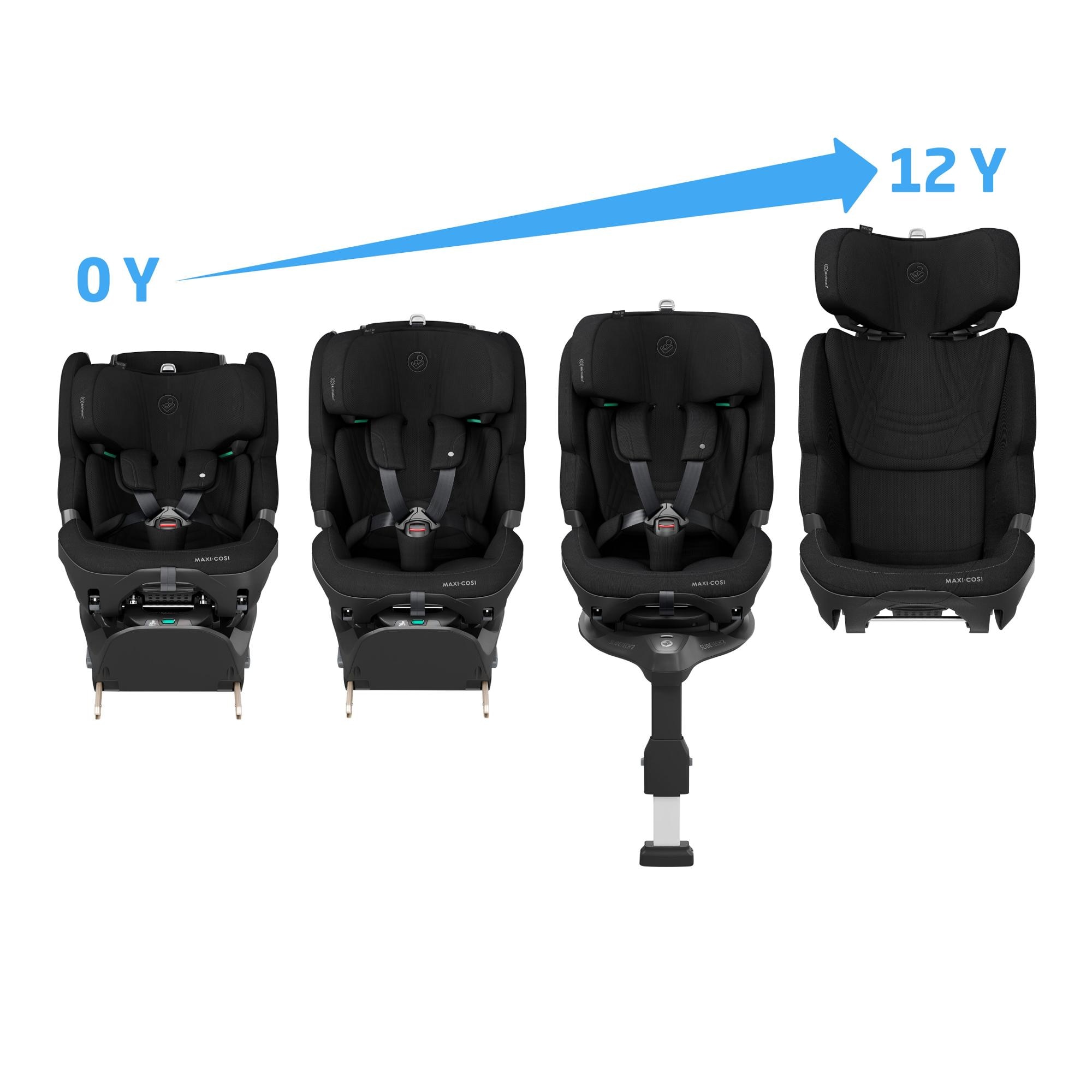 Cadeira Auto Pearl XL Slide Pro, 61-150 cm, 0 meses-12 anos, <36 Kg Preto-2