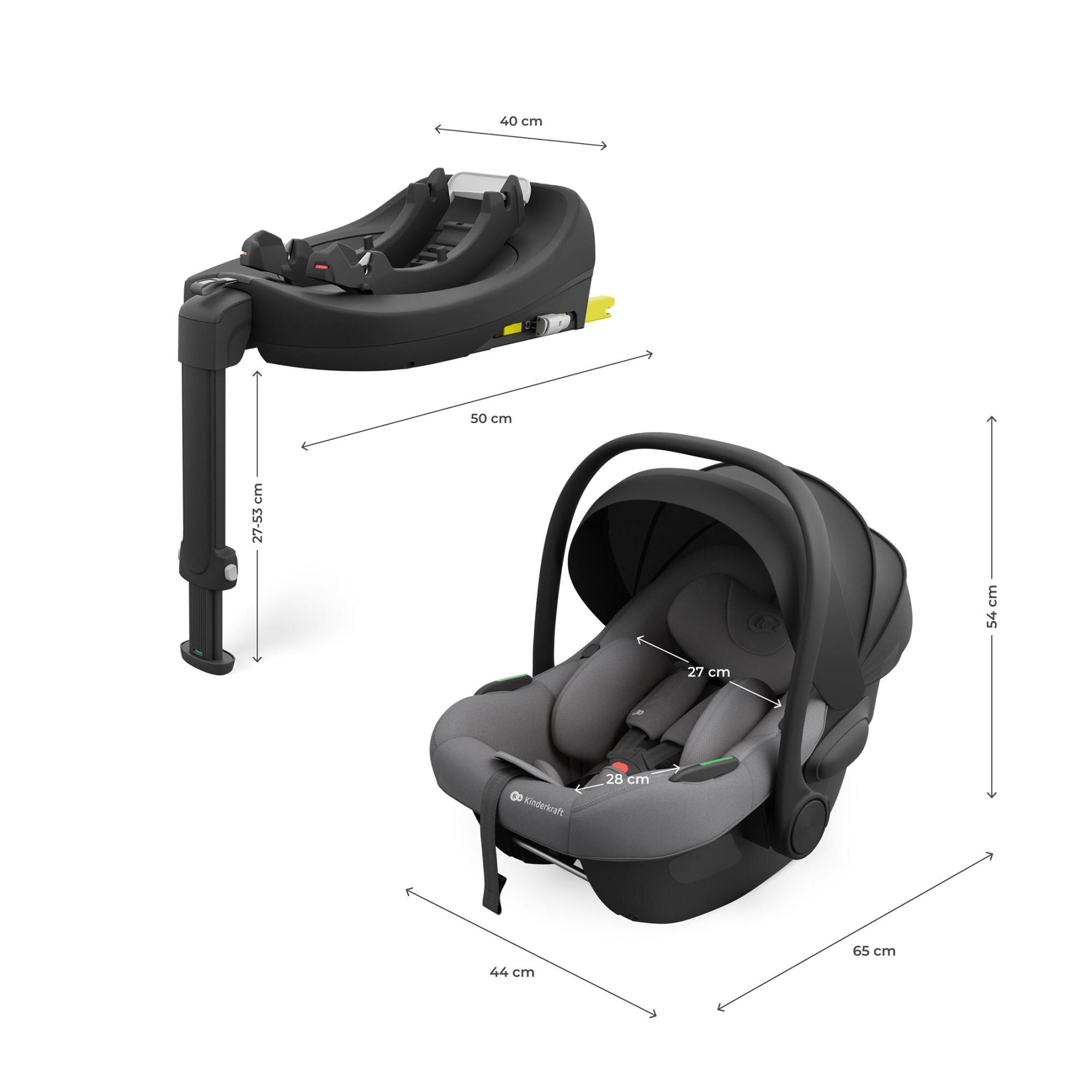 Silla de coche Kinderkraft Endura Safe Modular System 40-150 cm de Kinderkraft - Gris Gris-17
