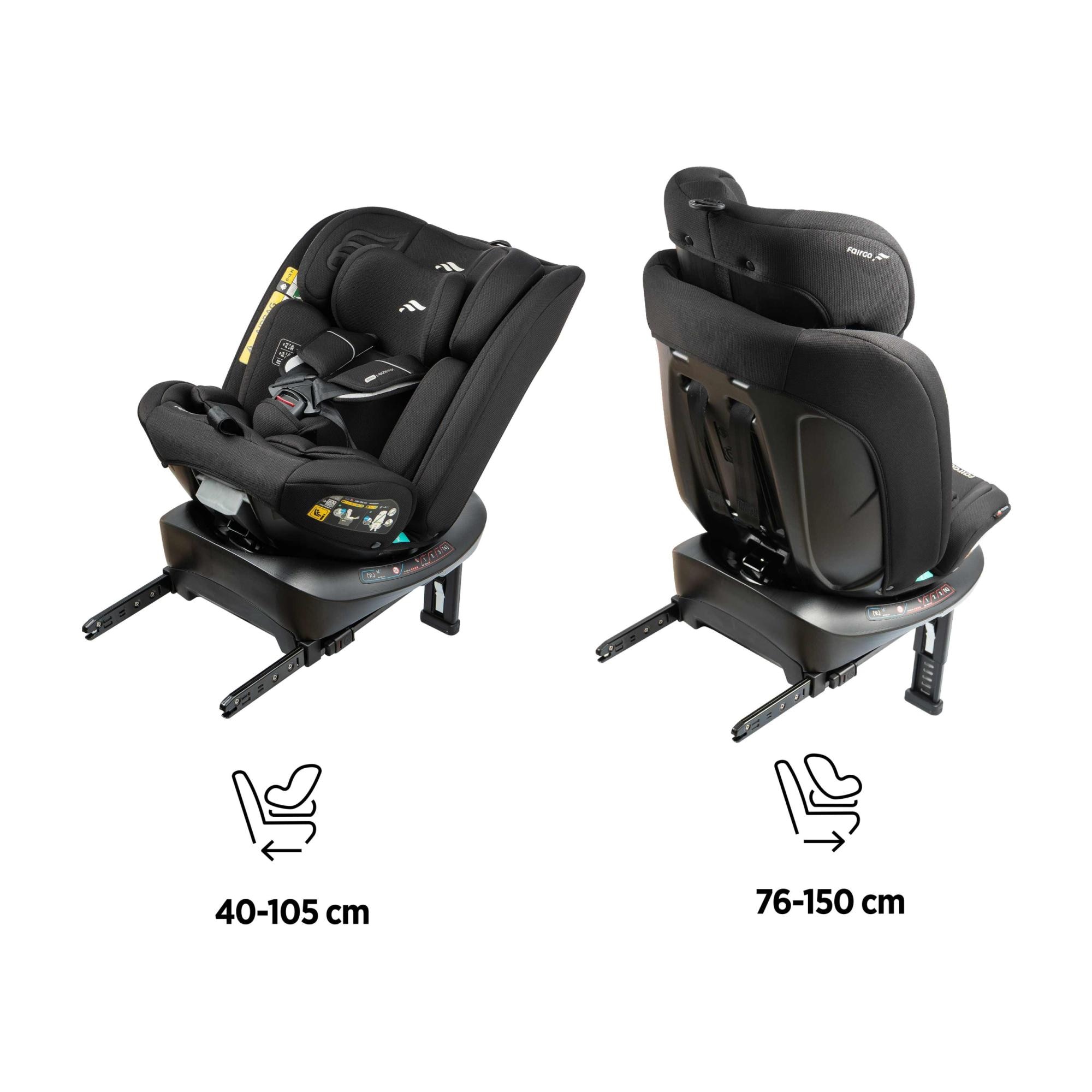 Cadeira Auto SPIN ISOFIX SUPPORT LEG (40-150cm) FAIRGO Preto-3