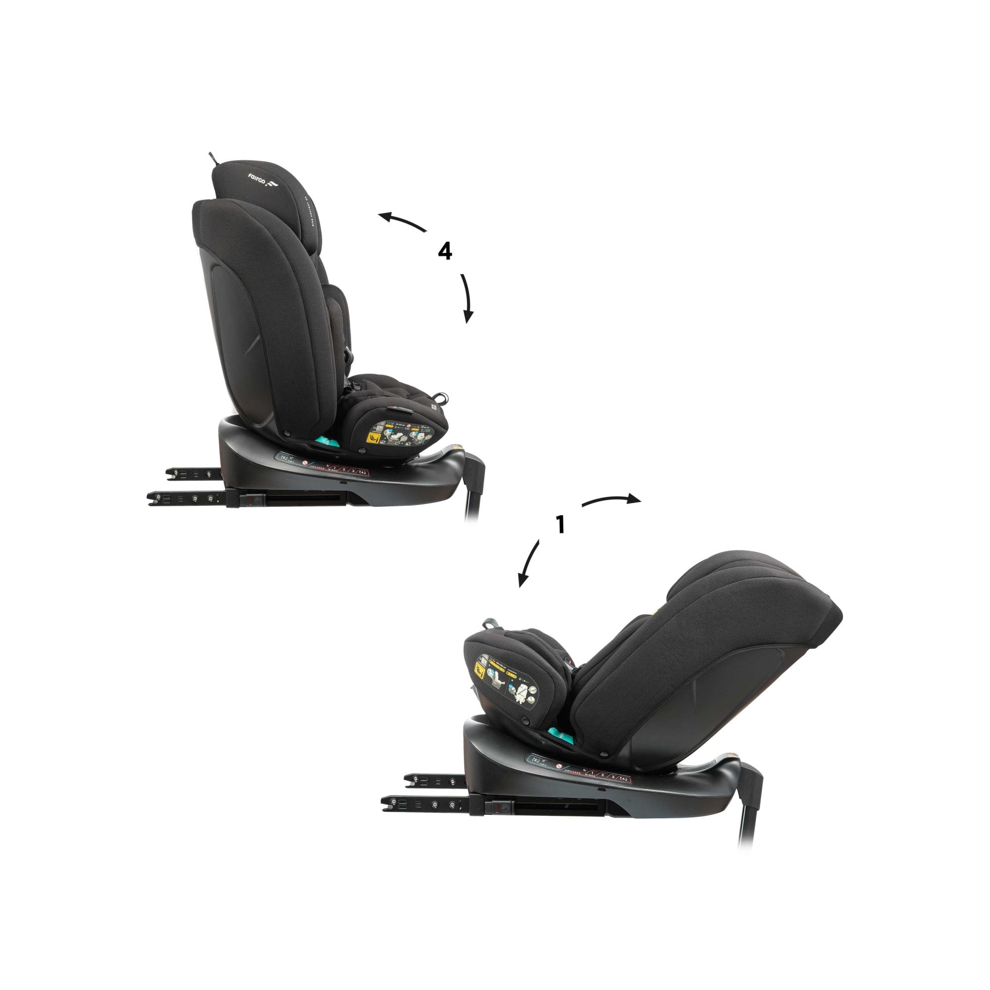 Cadeira Auto SPIN ISOFIX SUPPORT LEG (40-150cm) FAIRGO Preto-4