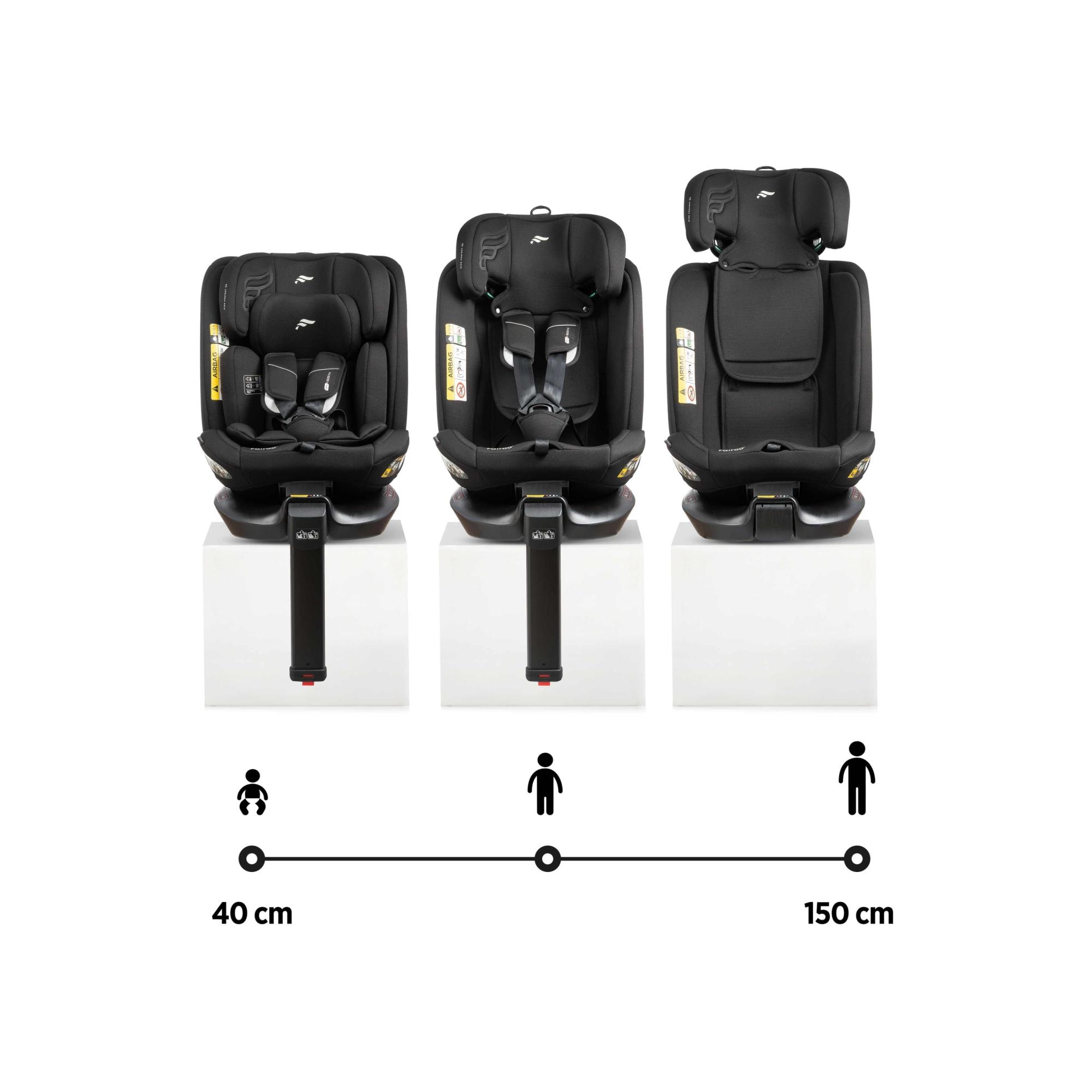 Cadeira Auto SPIN ISOFIX SUPPORT LEG (40-150cm) FAIRGO Preto-5