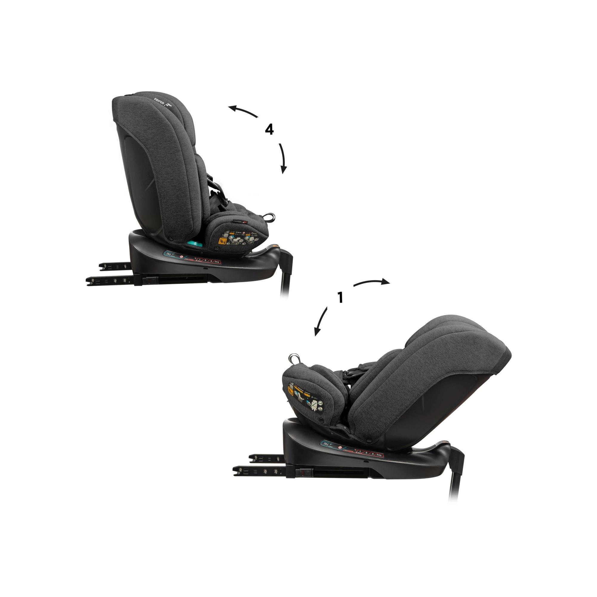 Silla de coche SPIN ISOFIX SUPPORT LEG (40-150cm) FAIRGO - Gris Gris-4