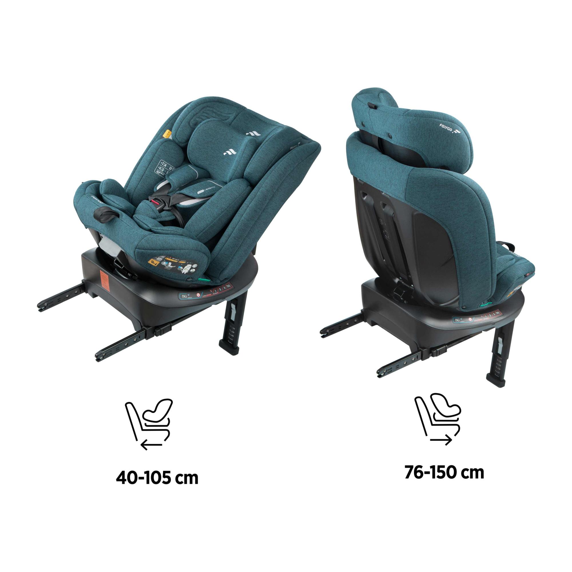 Silla de coche SPIN ISOFIX SUPPORT LEG (40-150cm) FAIRGO - Verde Verde-3