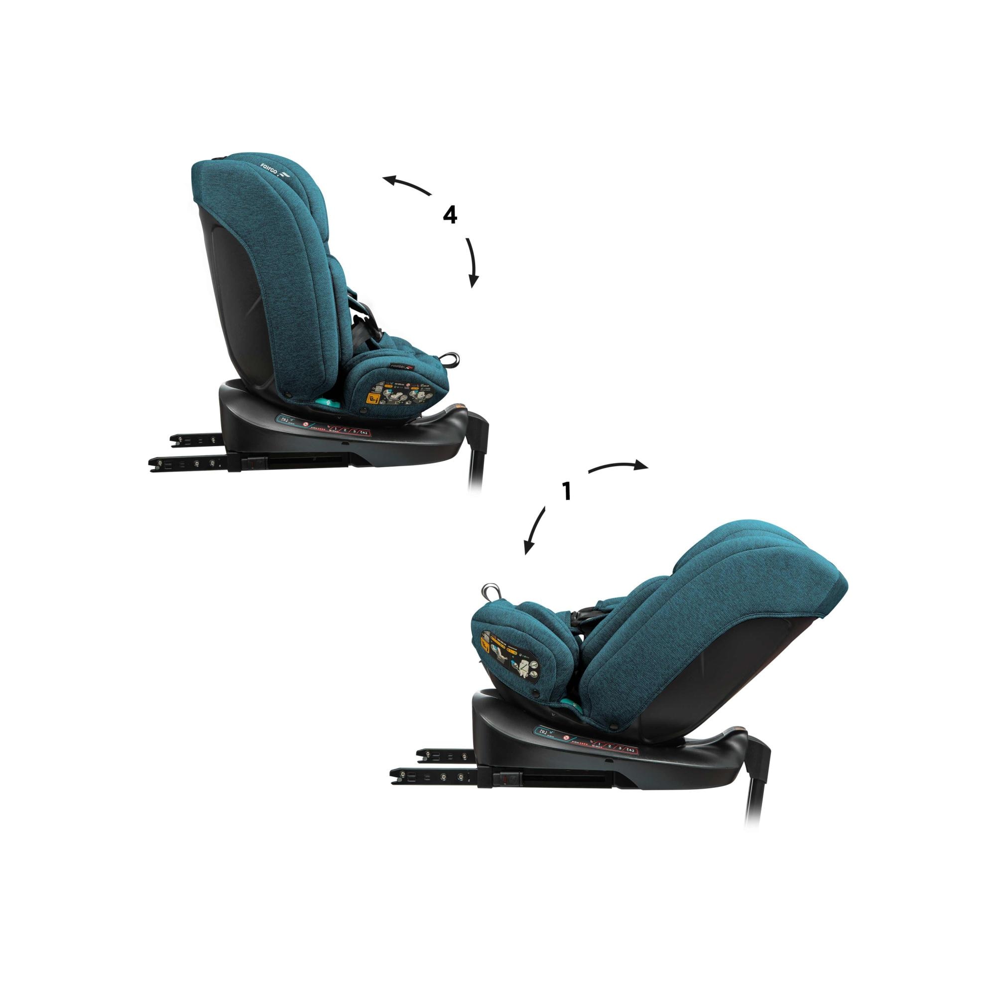 Silla de coche SPIN ISOFIX SUPPORT LEG (40-150cm) FAIRGO - Verde Verde-4