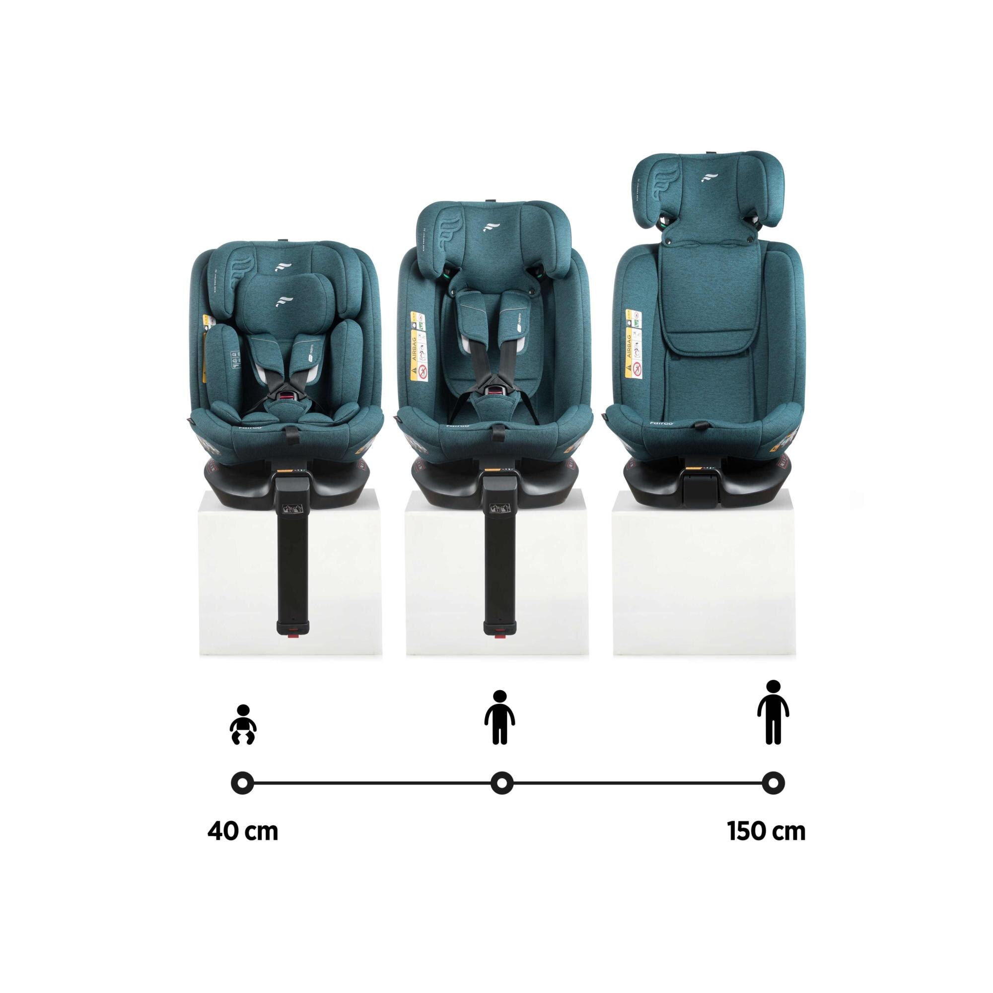 Silla de coche SPIN ISOFIX SUPPORT LEG (40-150cm) FAIRGO - Verde Verde-5