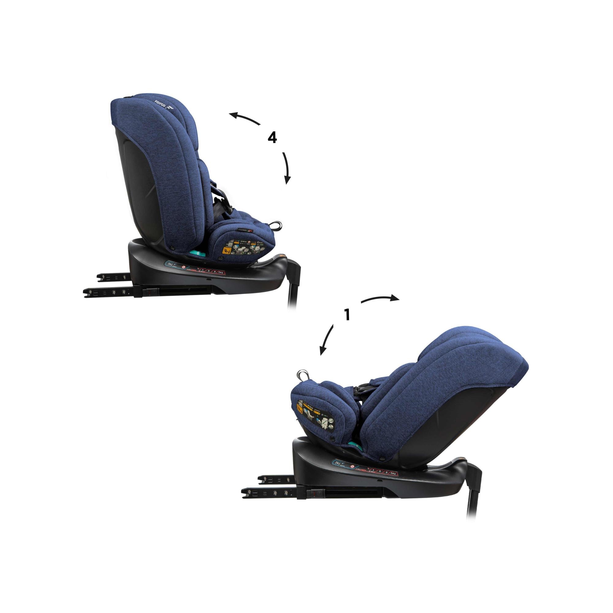 Silla de coche SPIN ISOFIX SUPPORT LEG (40-150cm) FAIRGO - Azul Azul-4