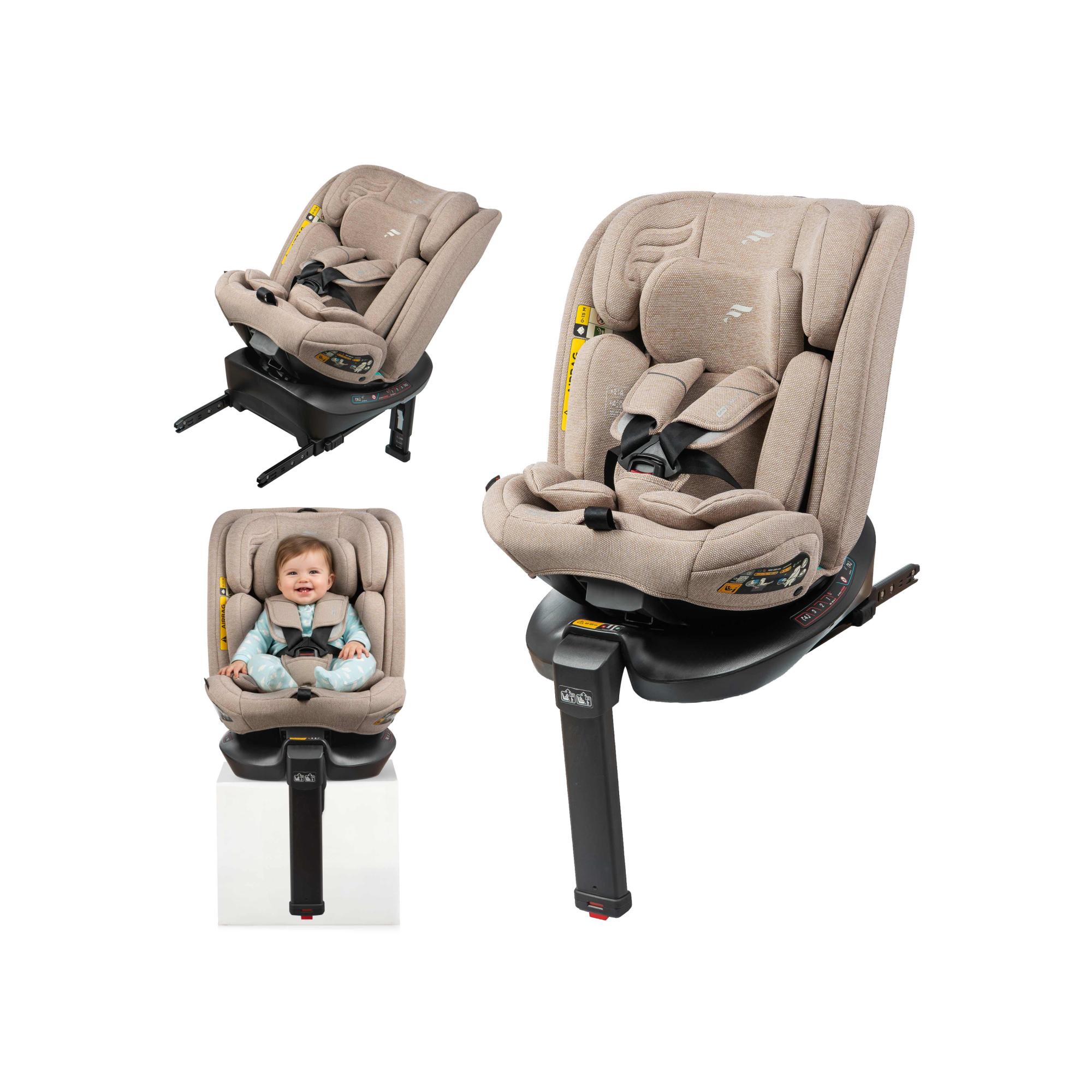 Cadeira Auto SPIN ISOFIX SUPPORT LEG (40-150cm) FAIRGO Bege-2