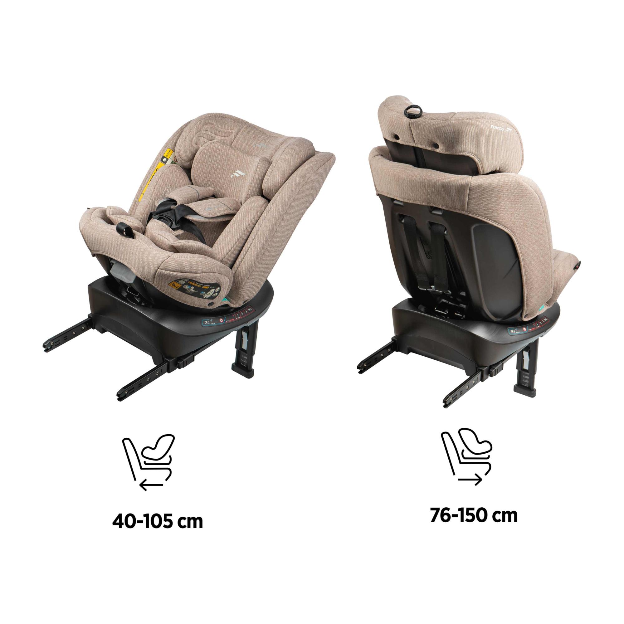 Cadeira Auto SPIN ISOFIX SUPPORT LEG (40-150cm) FAIRGO Bege-3