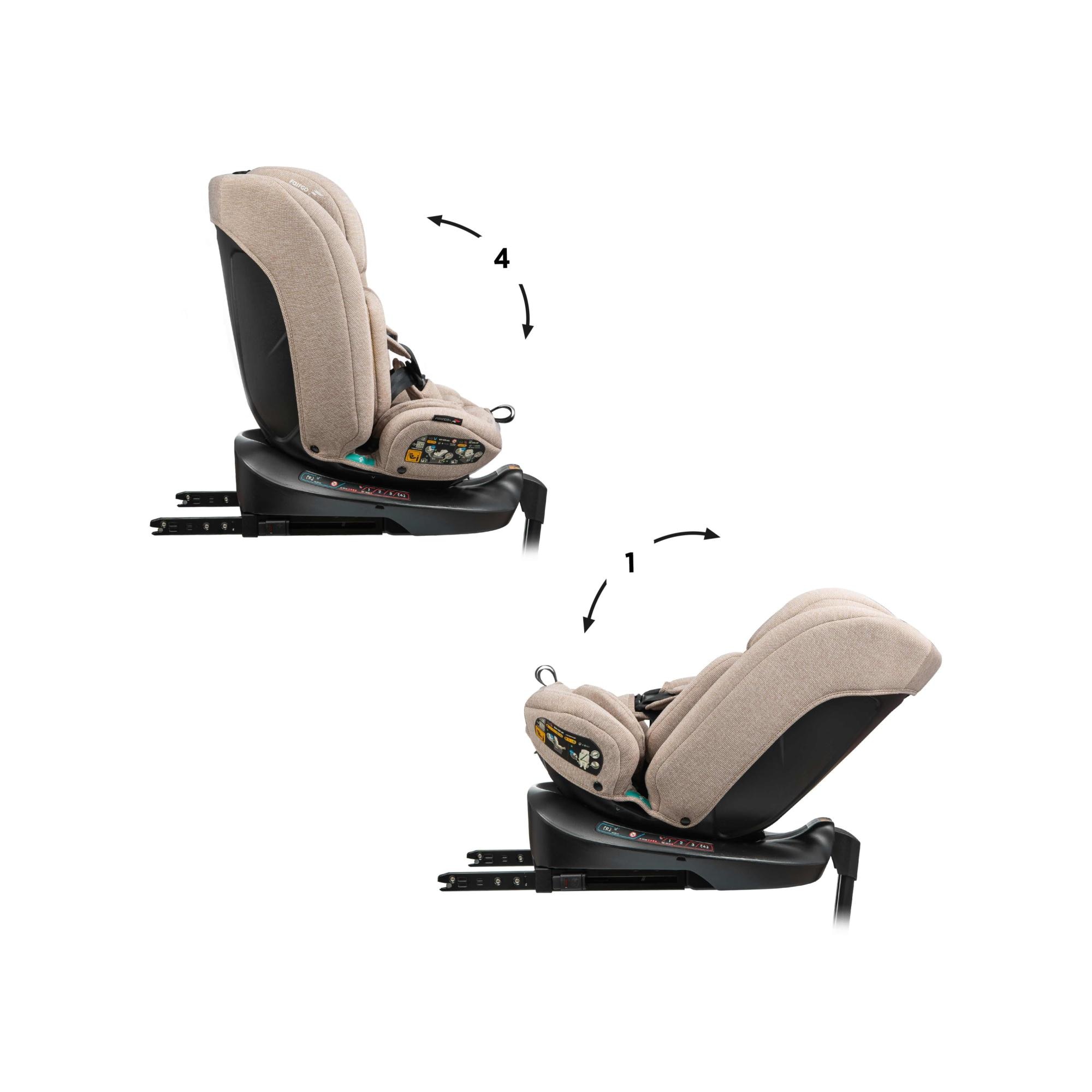 Cadeira Auto SPIN ISOFIX SUPPORT LEG (40-150cm) FAIRGO Bege-4
