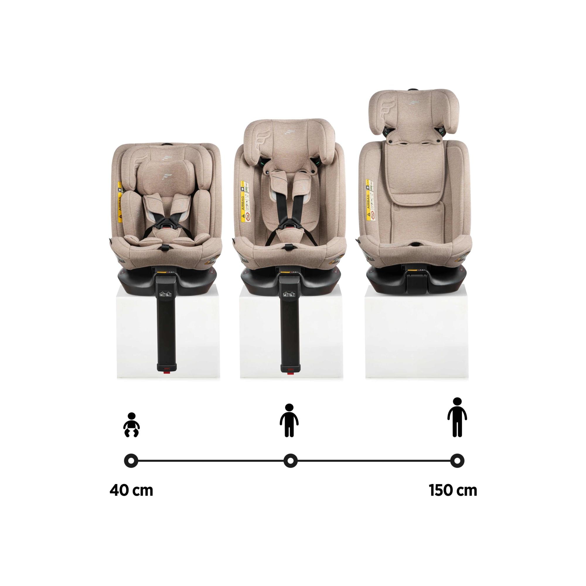 Cadeira Auto SPIN ISOFIX SUPPORT LEG (40-150cm) FAIRGO Bege-5