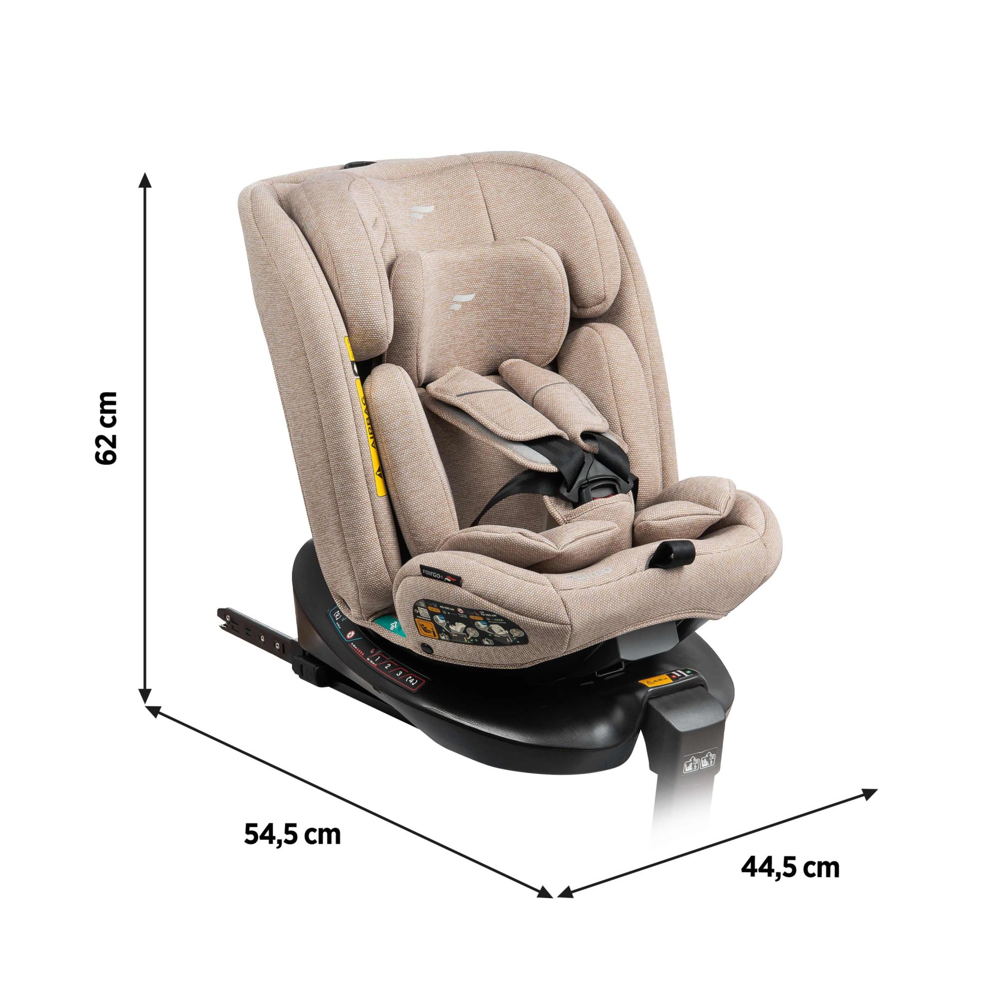 Cadeira Auto SPIN ISOFIX SUPPORT LEG (40-150cm) FAIRGO Bege-7